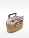 Bolso Tote Efecto Rafia Con Asa Multicolor