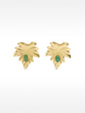 Pendientes Hoja Con Piedra