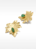 Pendientes Hoja Con Piedra