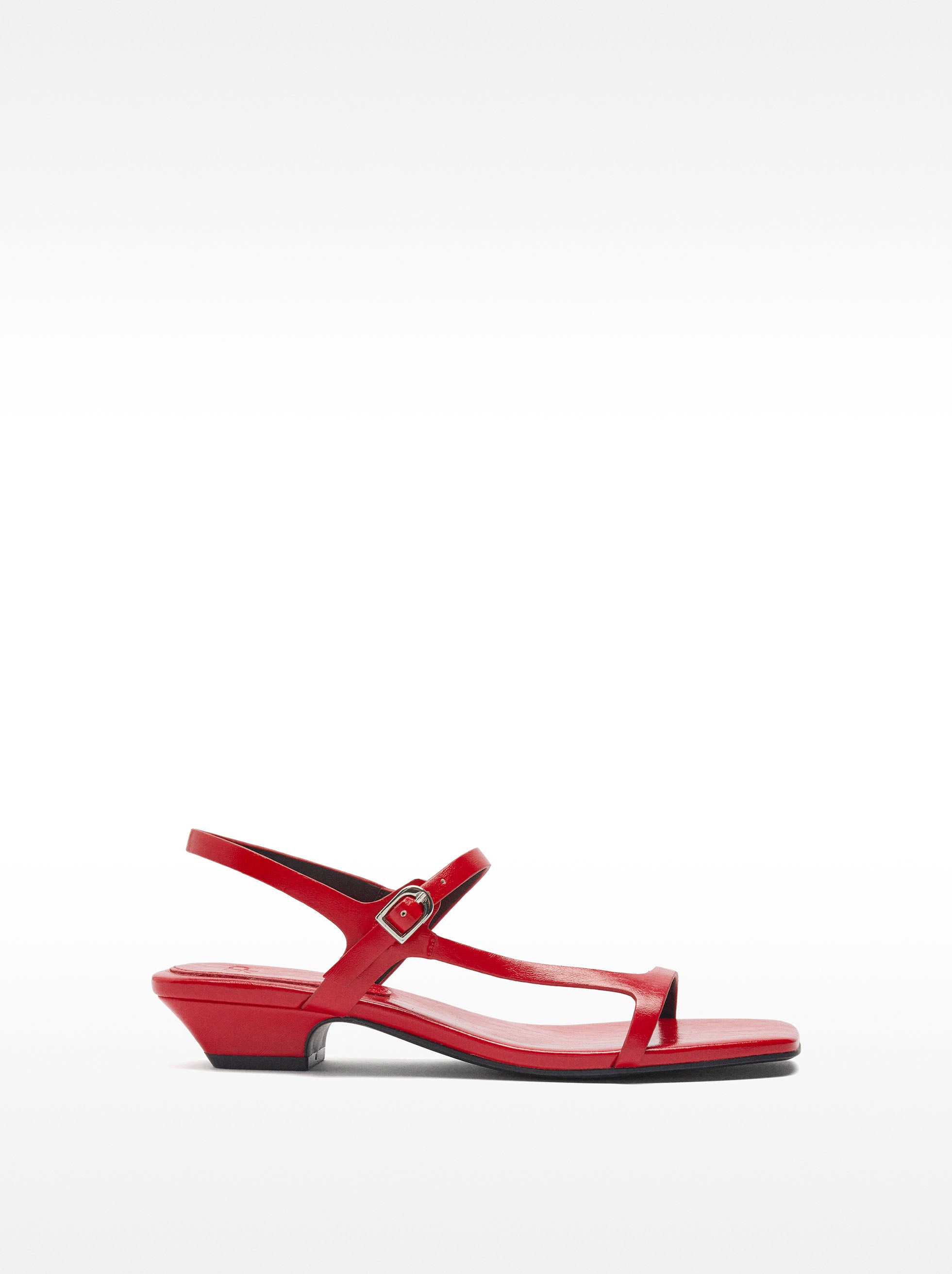 Sandalias De Tacón Con Tiras Finas