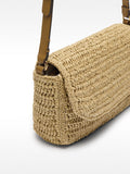 Bolso Bandolera Efecto Rafia Con Solapa
