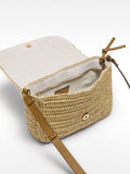 Bolso Bandolera Efecto Rafia Con Solapa