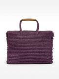 Bolso Shopper Efecto Rafia Con Flecos