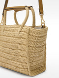 Bolso Tote Efecto Rafia Con Bandolera