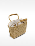 Bolso Tote Efecto Rafia Con Bandolera