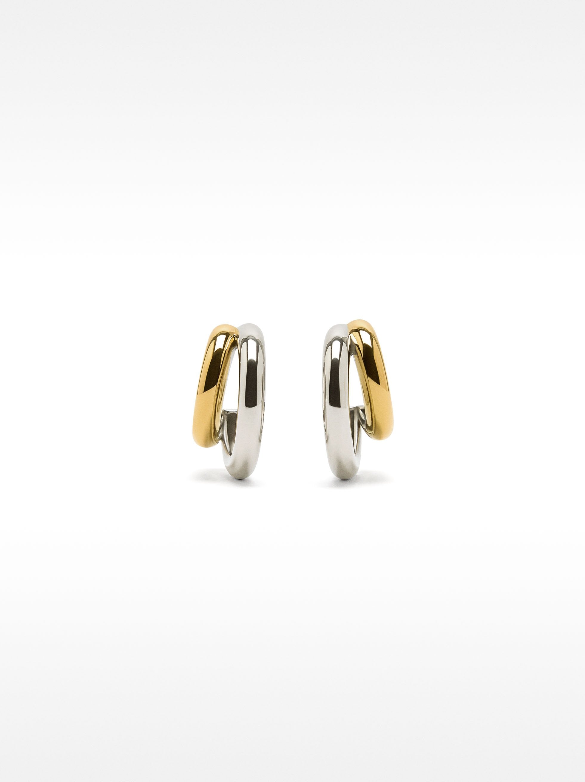 Aros Bicolor Con Efecto Doble - Acero Inoxidable