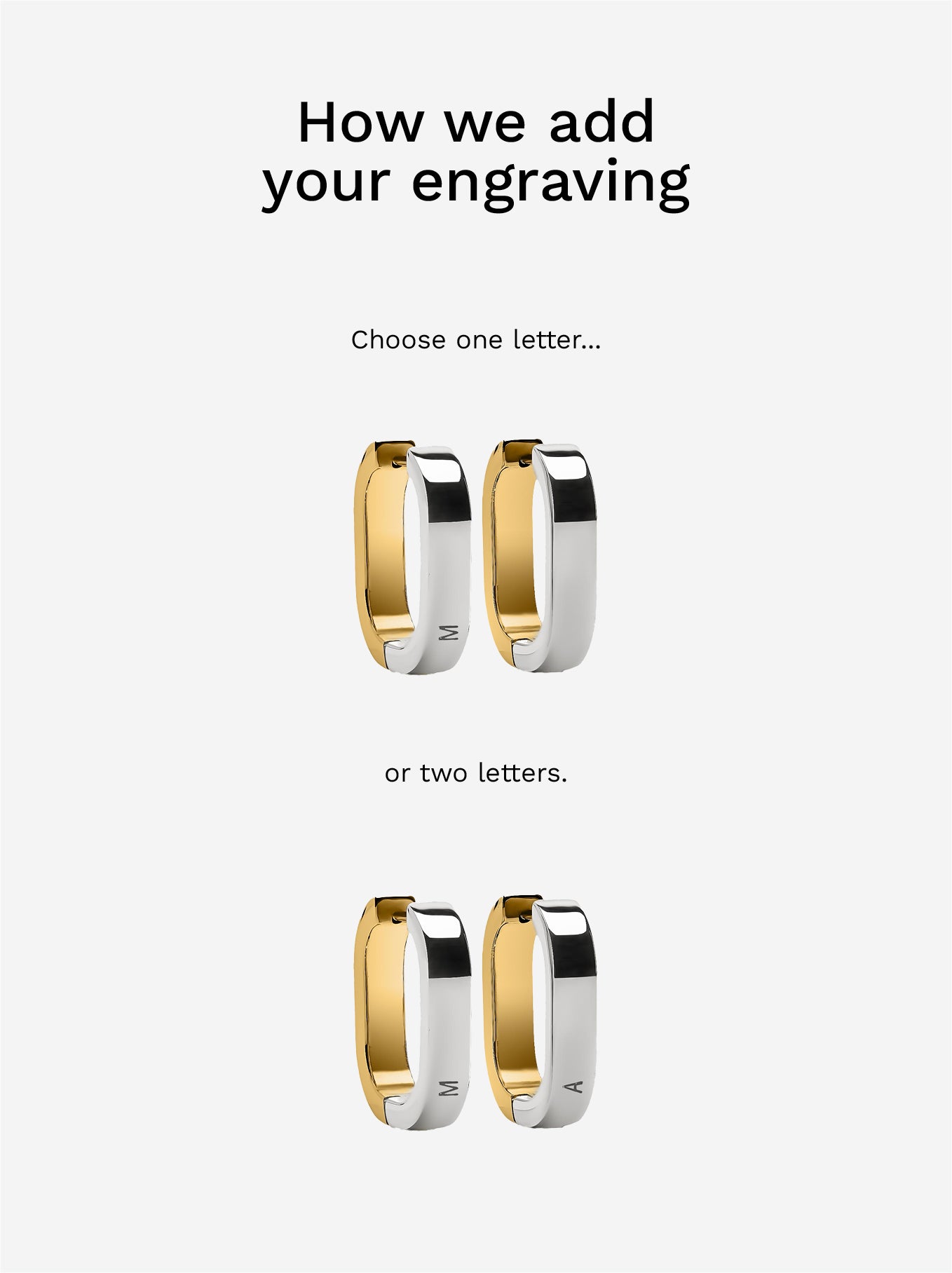 Aros Alargados Bicolor - Acero Inoxidable