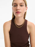 Collar Corto De Eslabones Bicolor - Acero Inoxidable