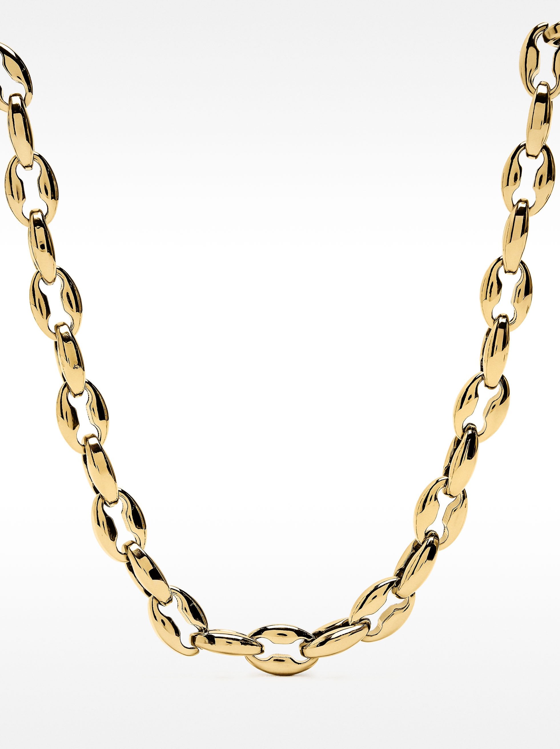 Collar Corto De Eslabones Bicolor - Acero Inoxidable