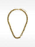Collar Corto De Eslabones Bicolor - Acero Inoxidable