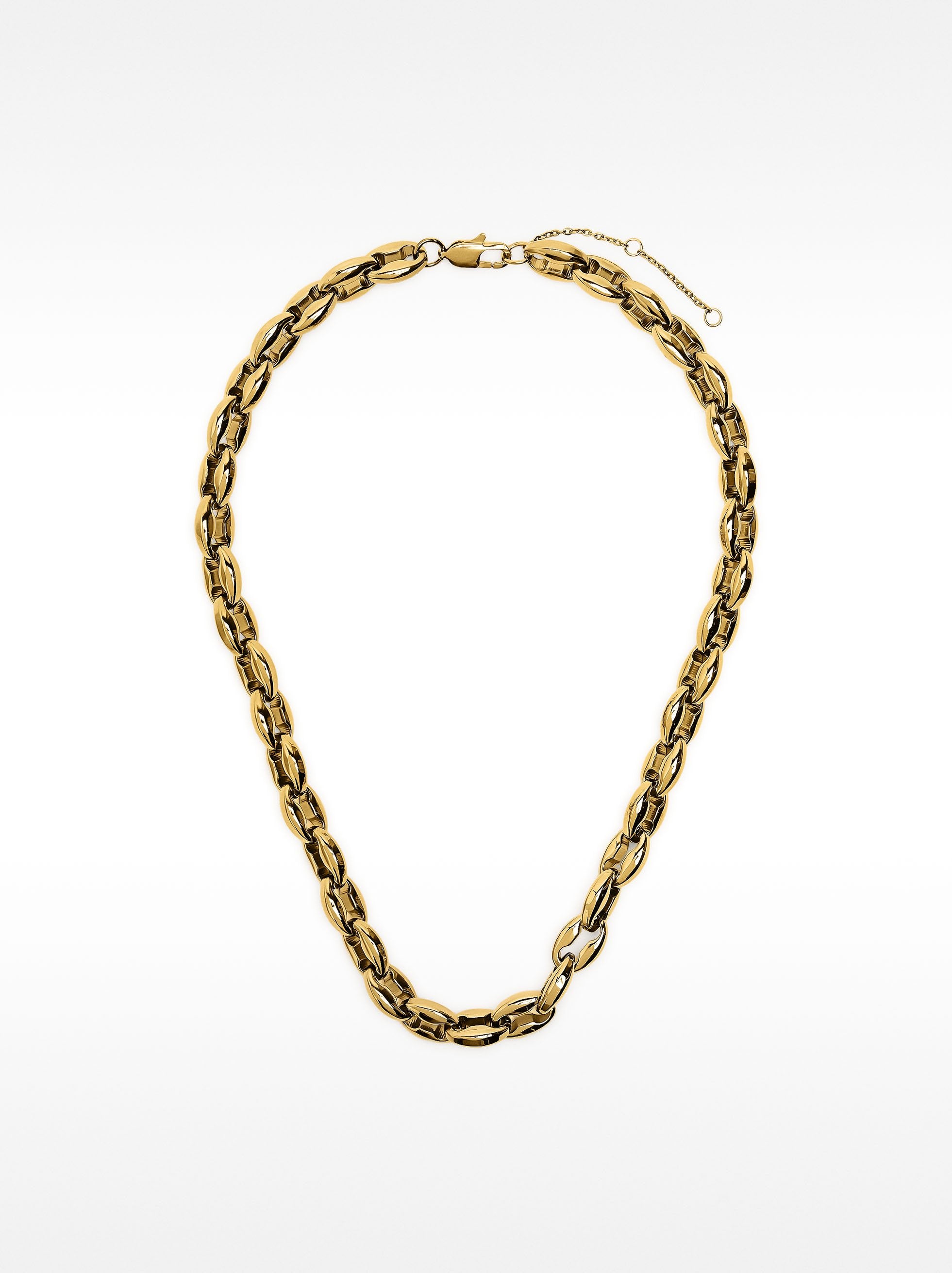 Collar Corto De Eslabones Bicolor - Acero Inoxidable