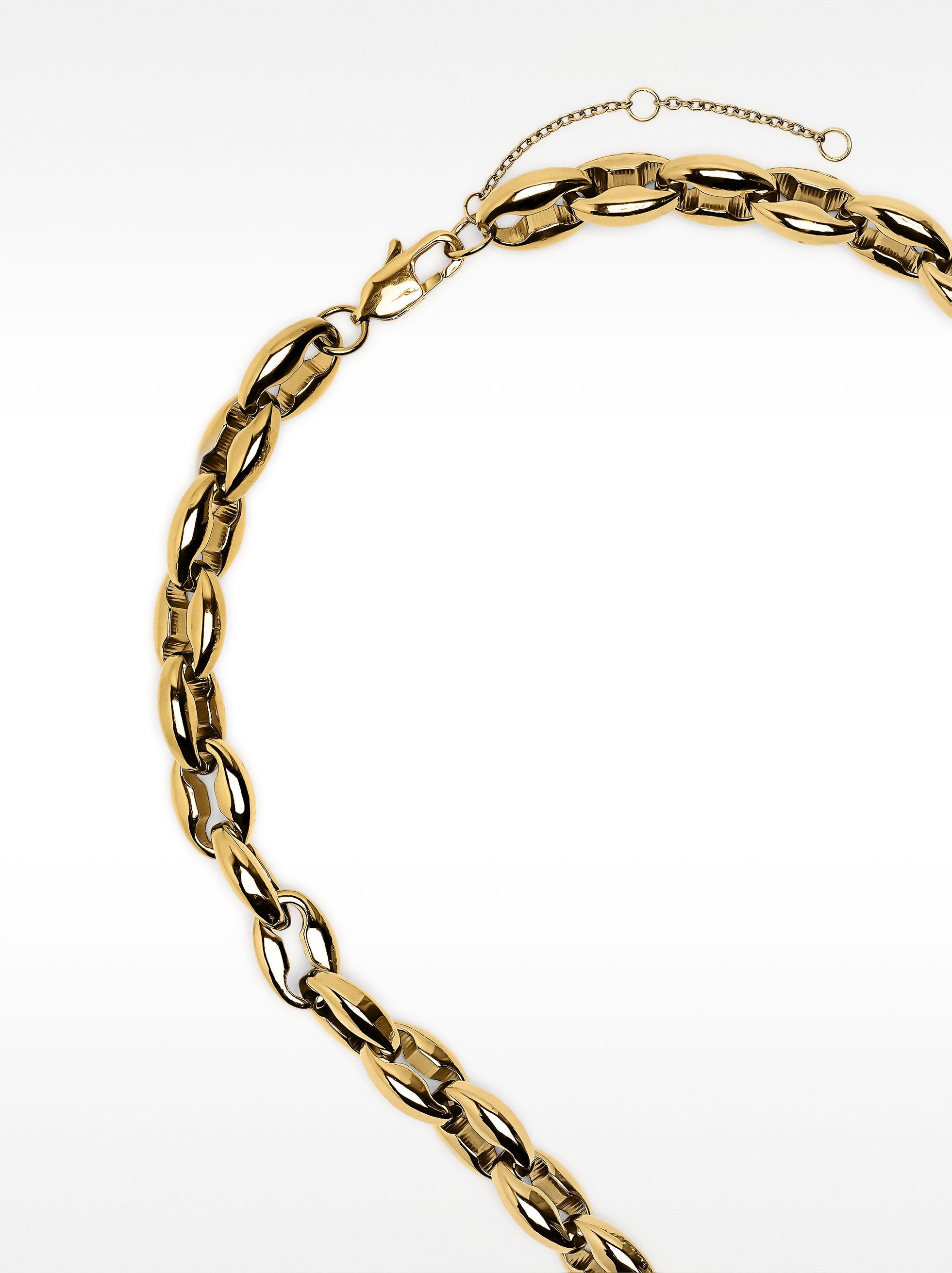 Collar Corto De Eslabones Bicolor - Acero Inoxidable