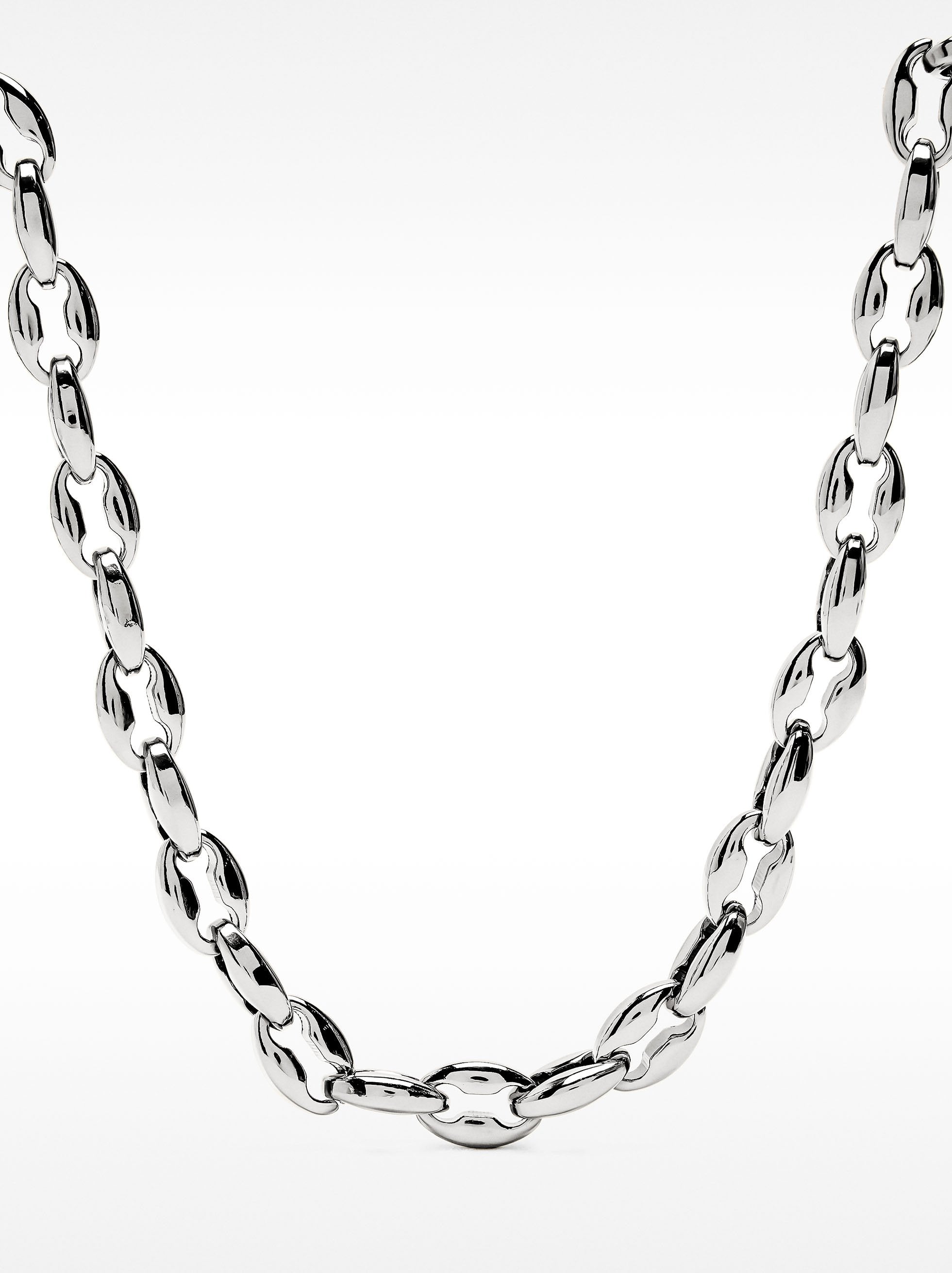 Collar Corto De Eslabones Bicolor - Acero Inoxidable