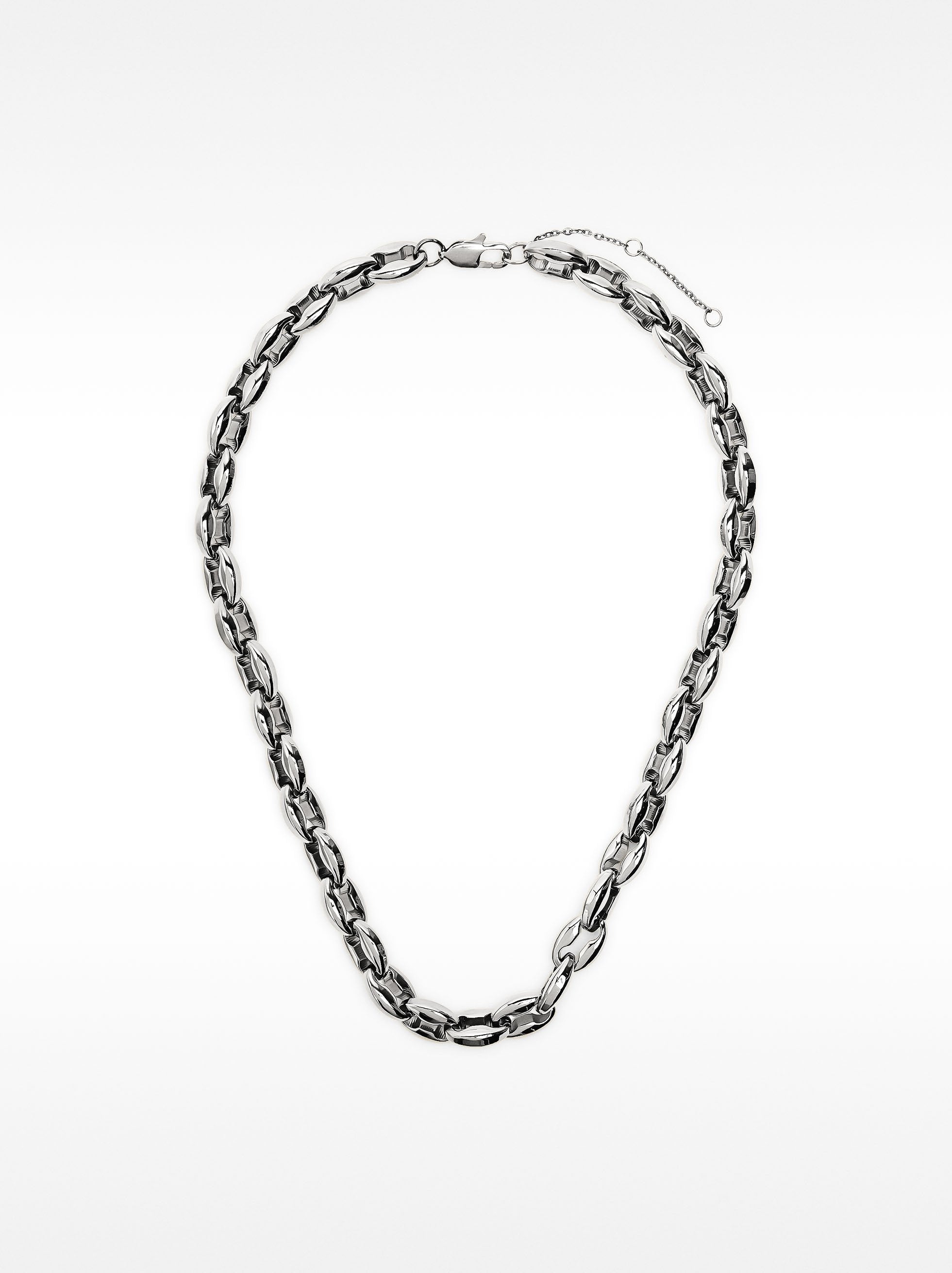 Collar Corto De Eslabones Bicolor - Acero Inoxidable