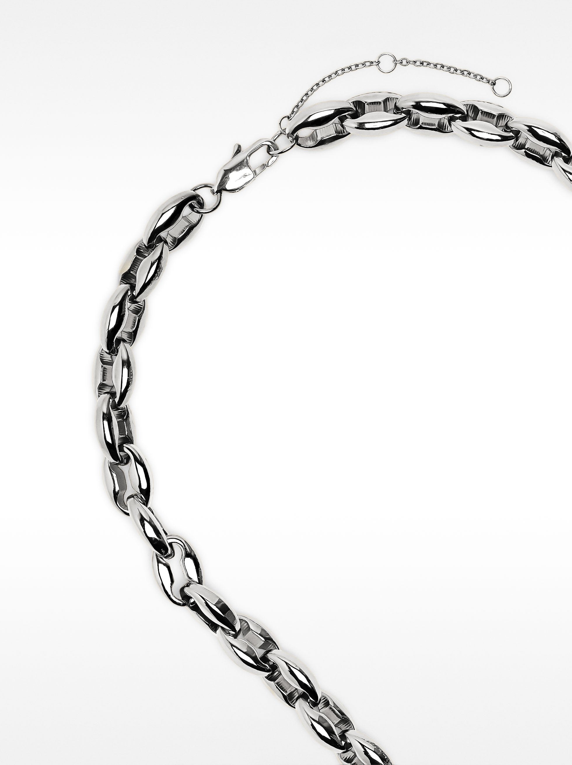 Collar Corto De Eslabones Bicolor - Acero Inoxidable