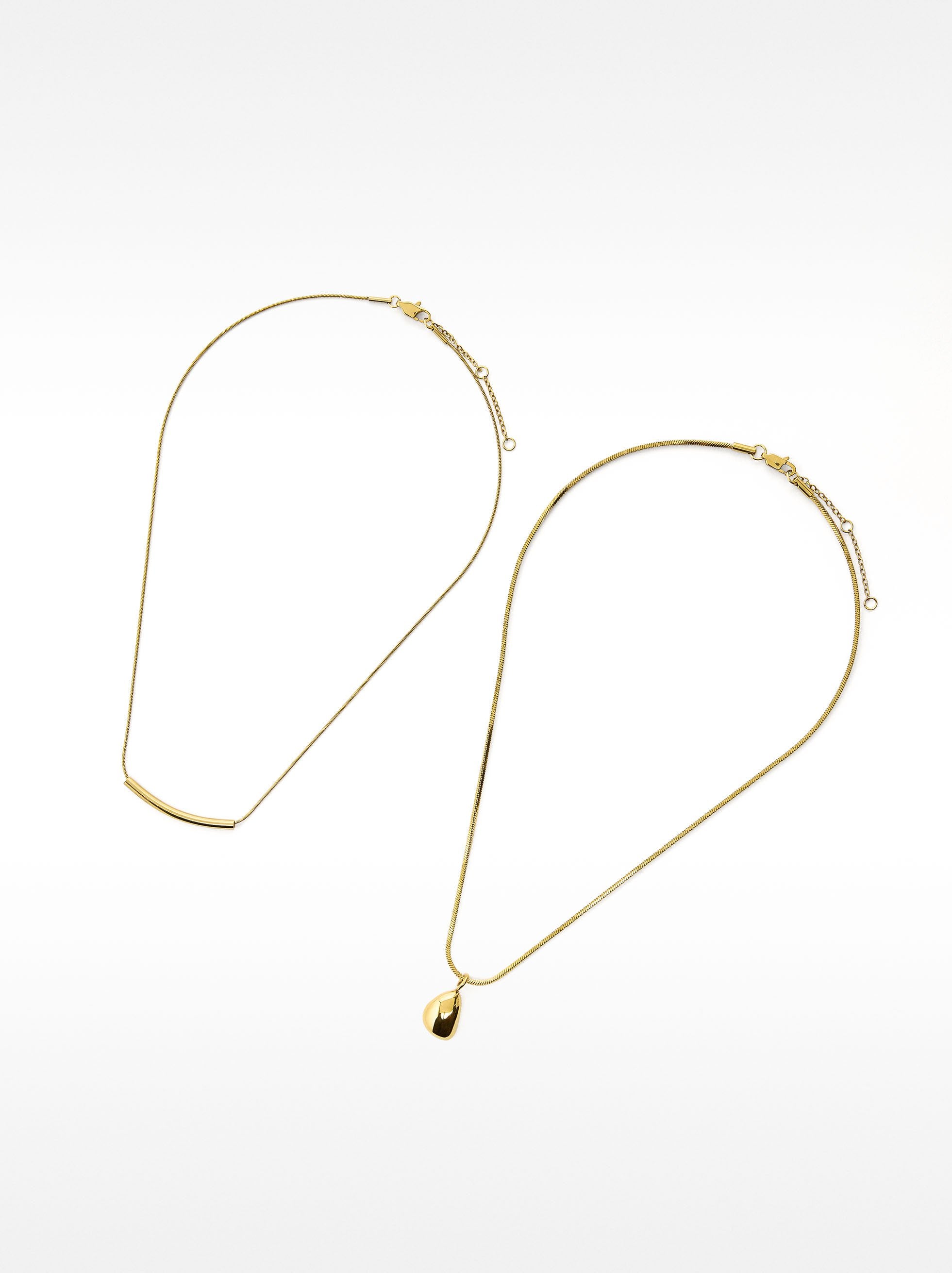 Set De Collares Con Colgante - Acero Inoxidable