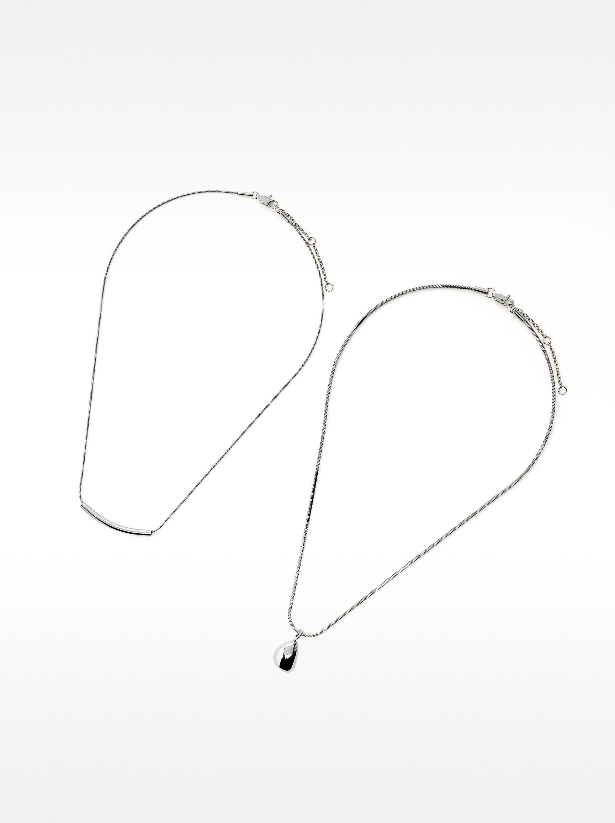 Set De Collares Con Colgante - Acero Inoxidable