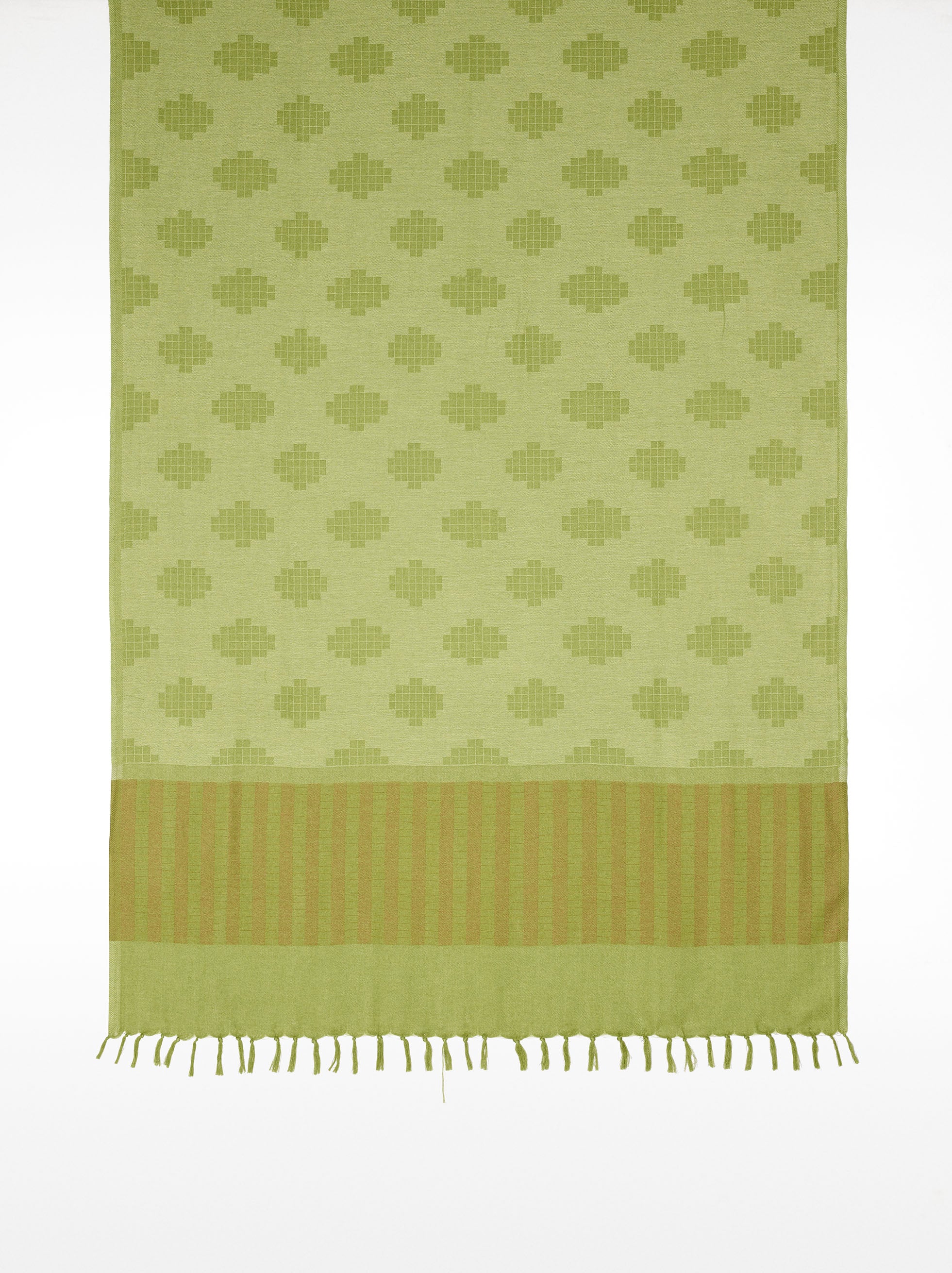 Bufanda Con Estampado Y Flecos