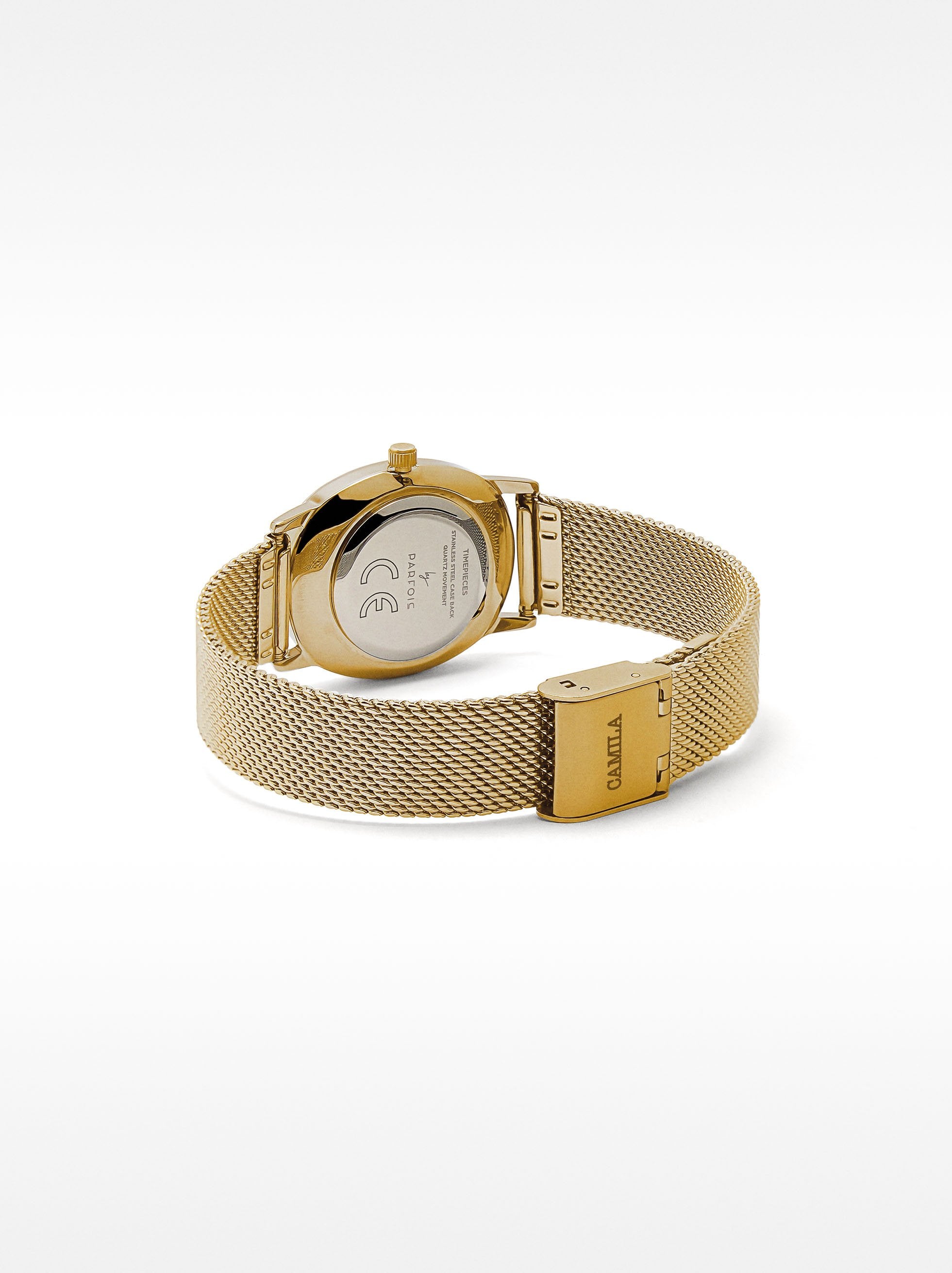 Reloj Ovalado Con Malla Metálica De Acero Inoxidable