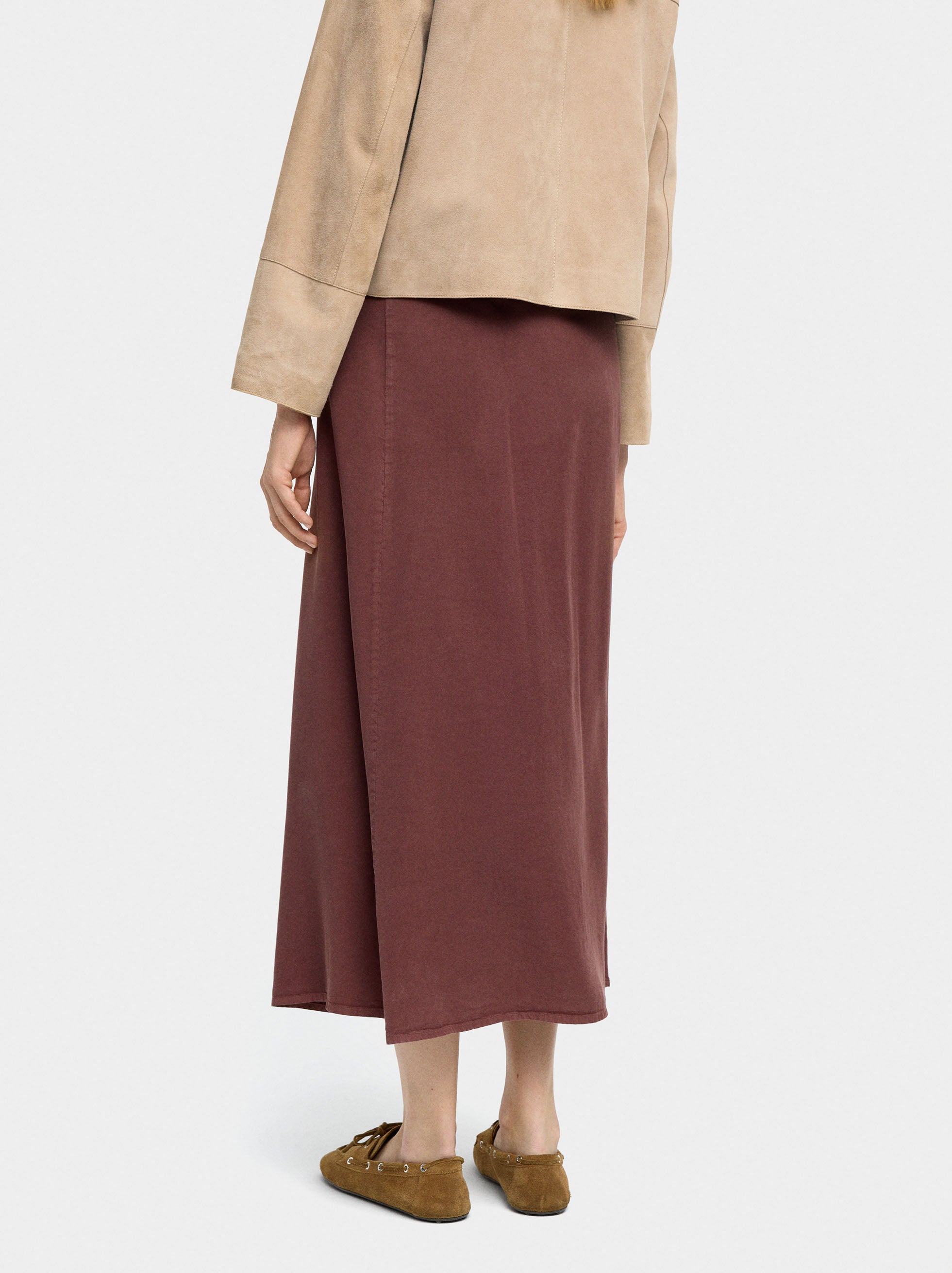 Falda Midi Cruzada De 100% Lyocell