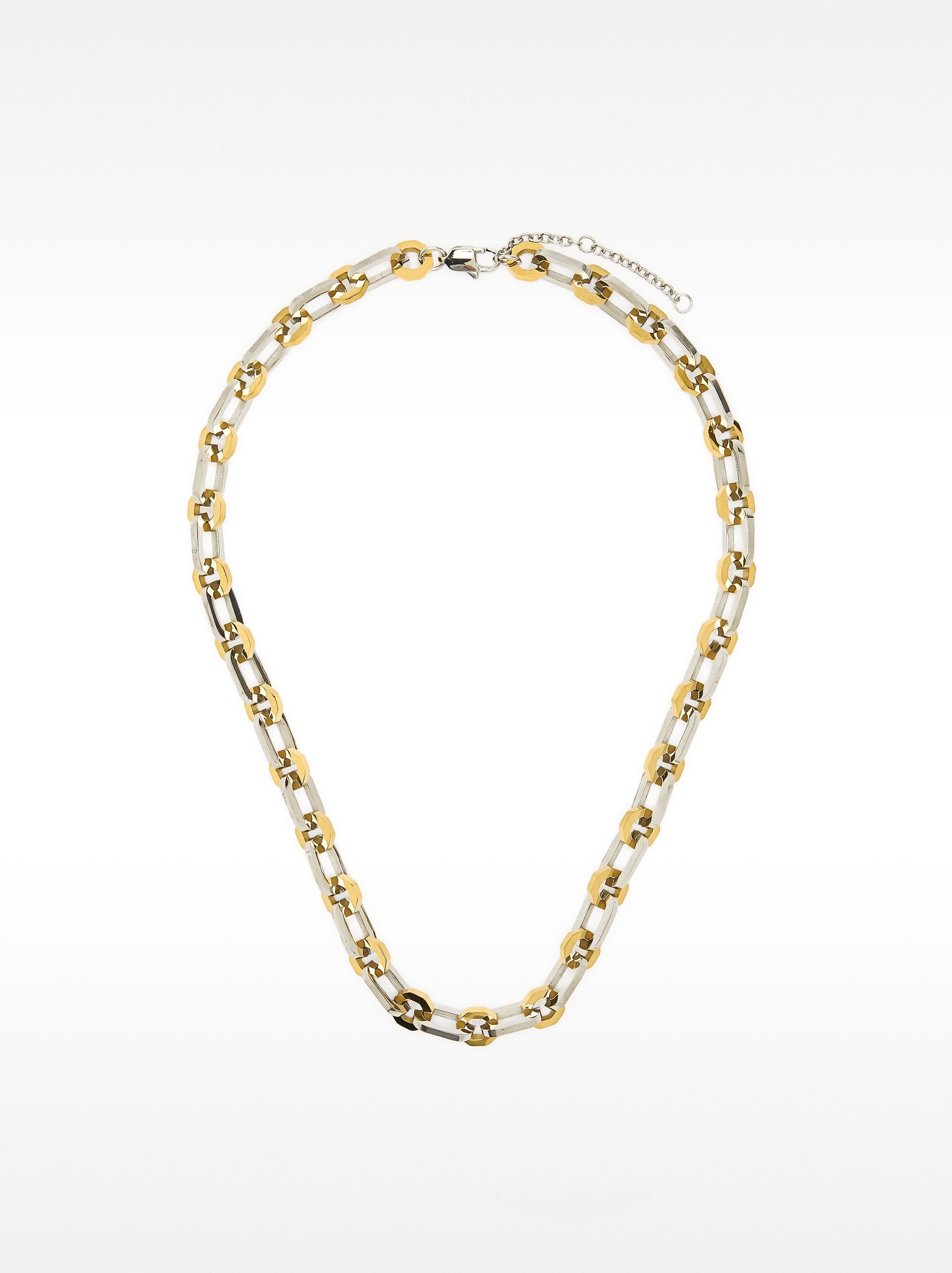 Collar De Eslabones Bicolor - Acero Inoxidable