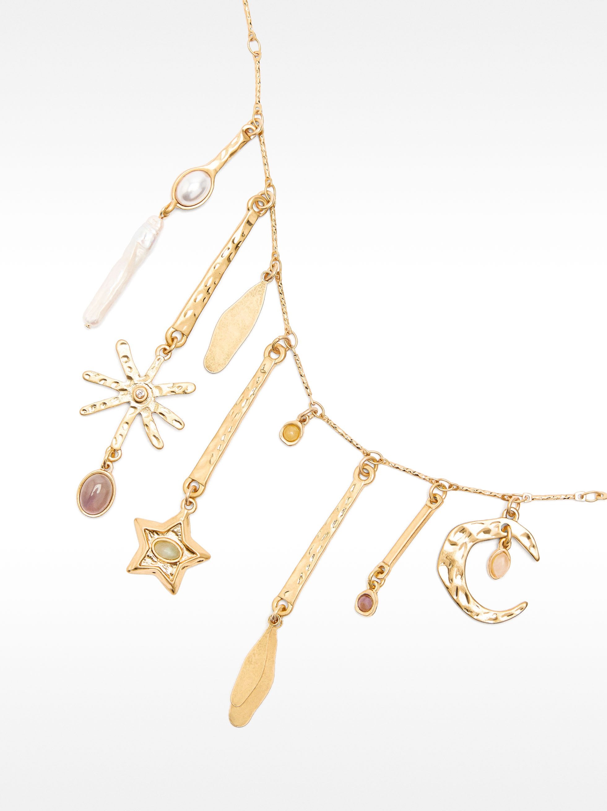 Collar Con Colgantes Y Piedras