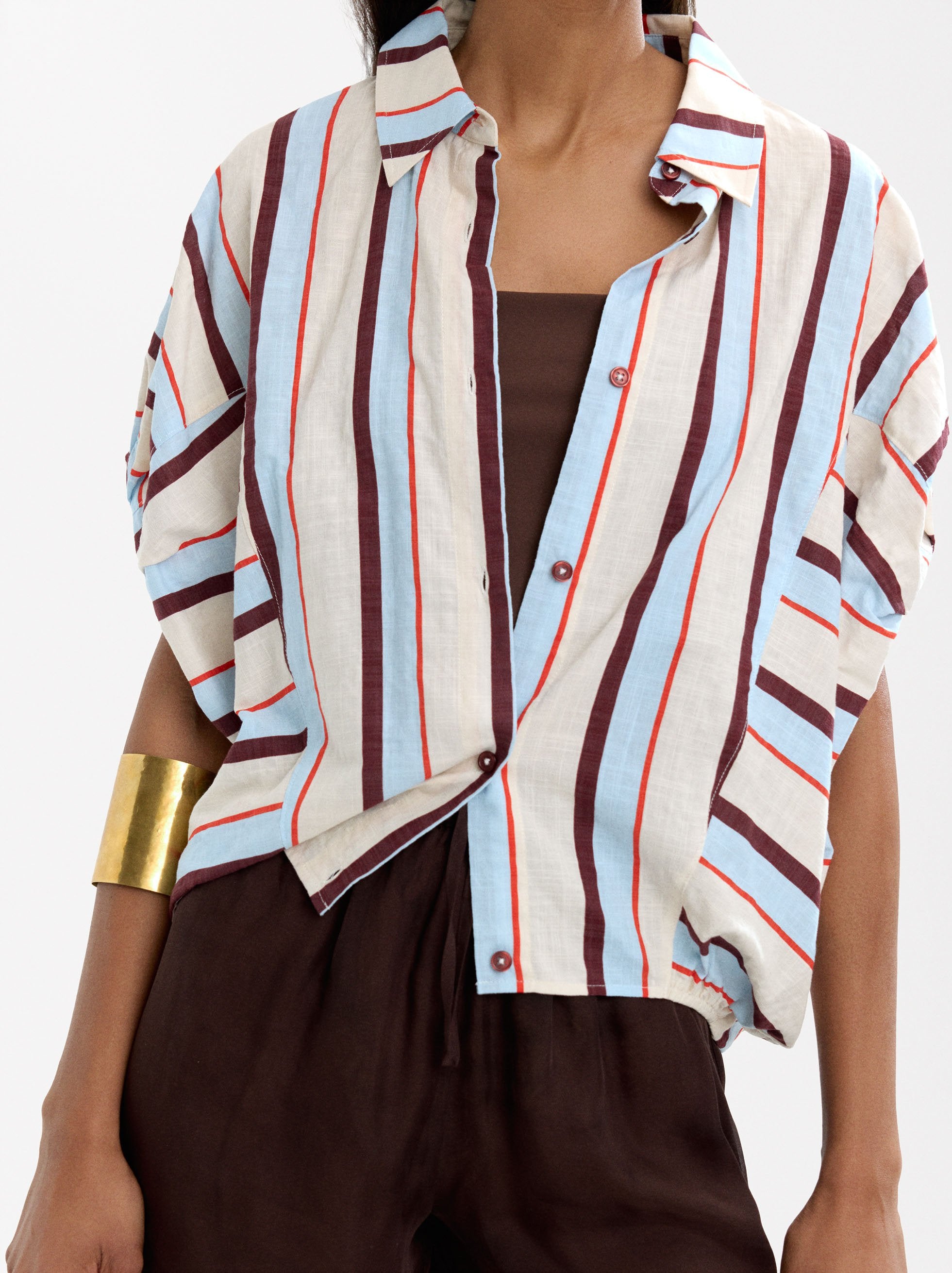 Camisa De Algodón A Rayas