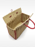 Cesta Tote Rectangular De Efecto Rafia
