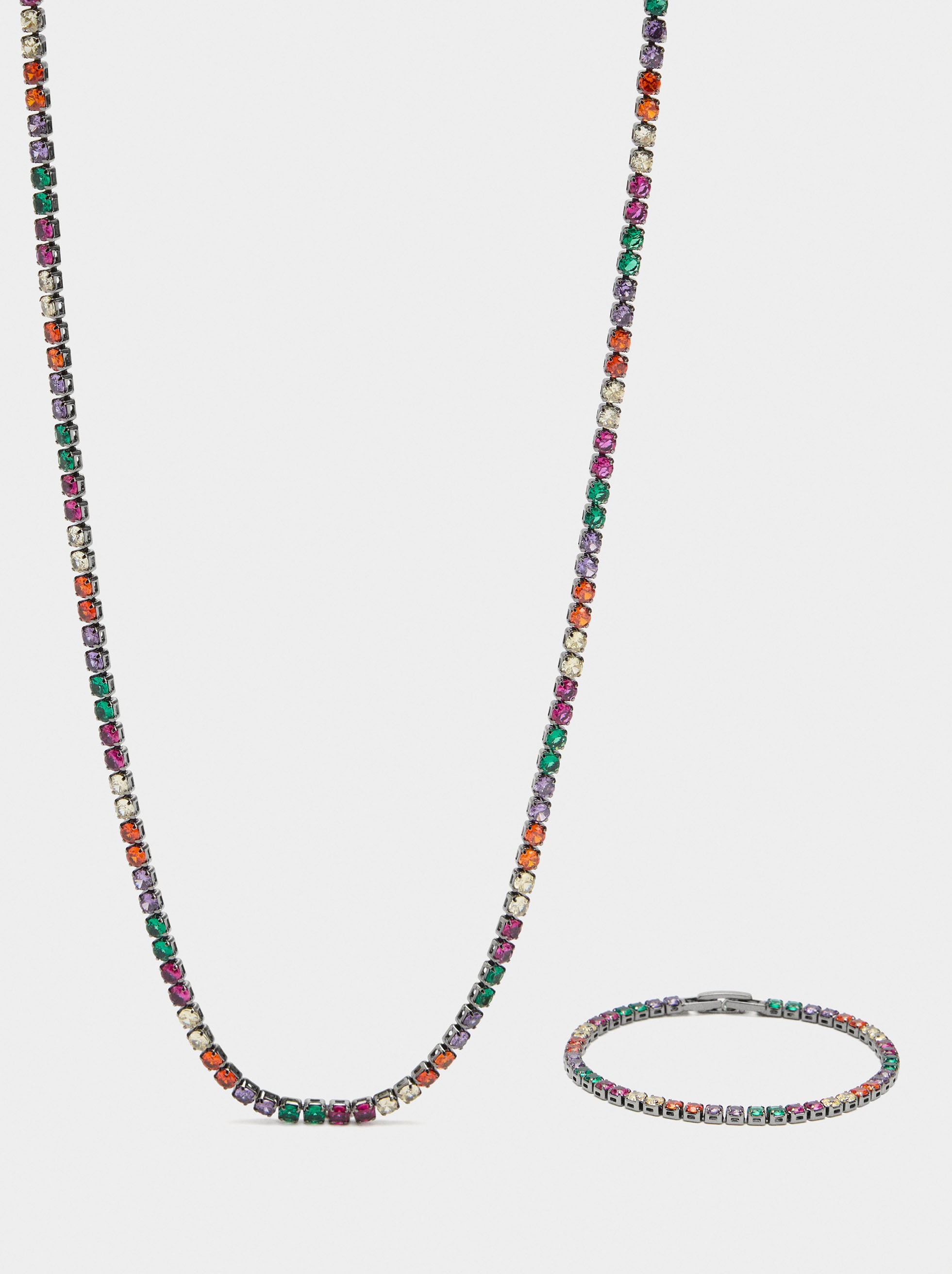 Set Collar Y Pulsera Con Circonitas