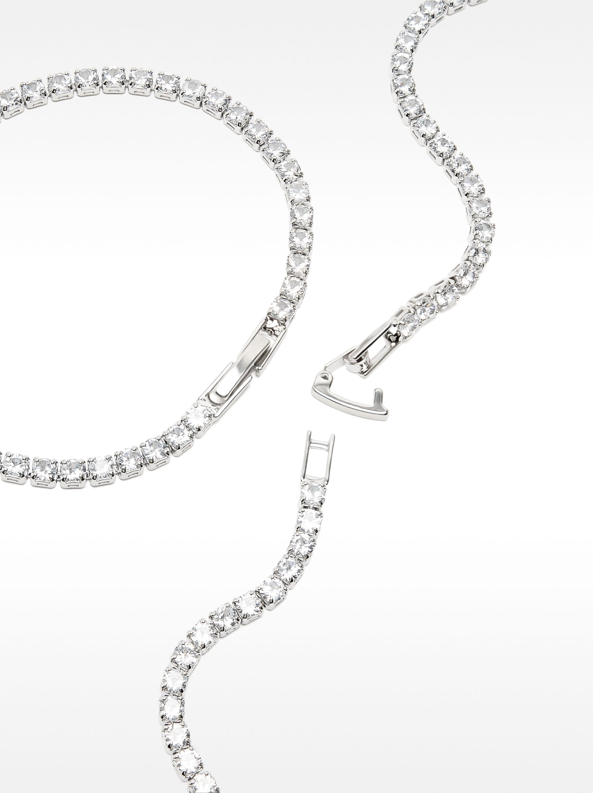 Set De Collar Y Pulsera Con Circonitas