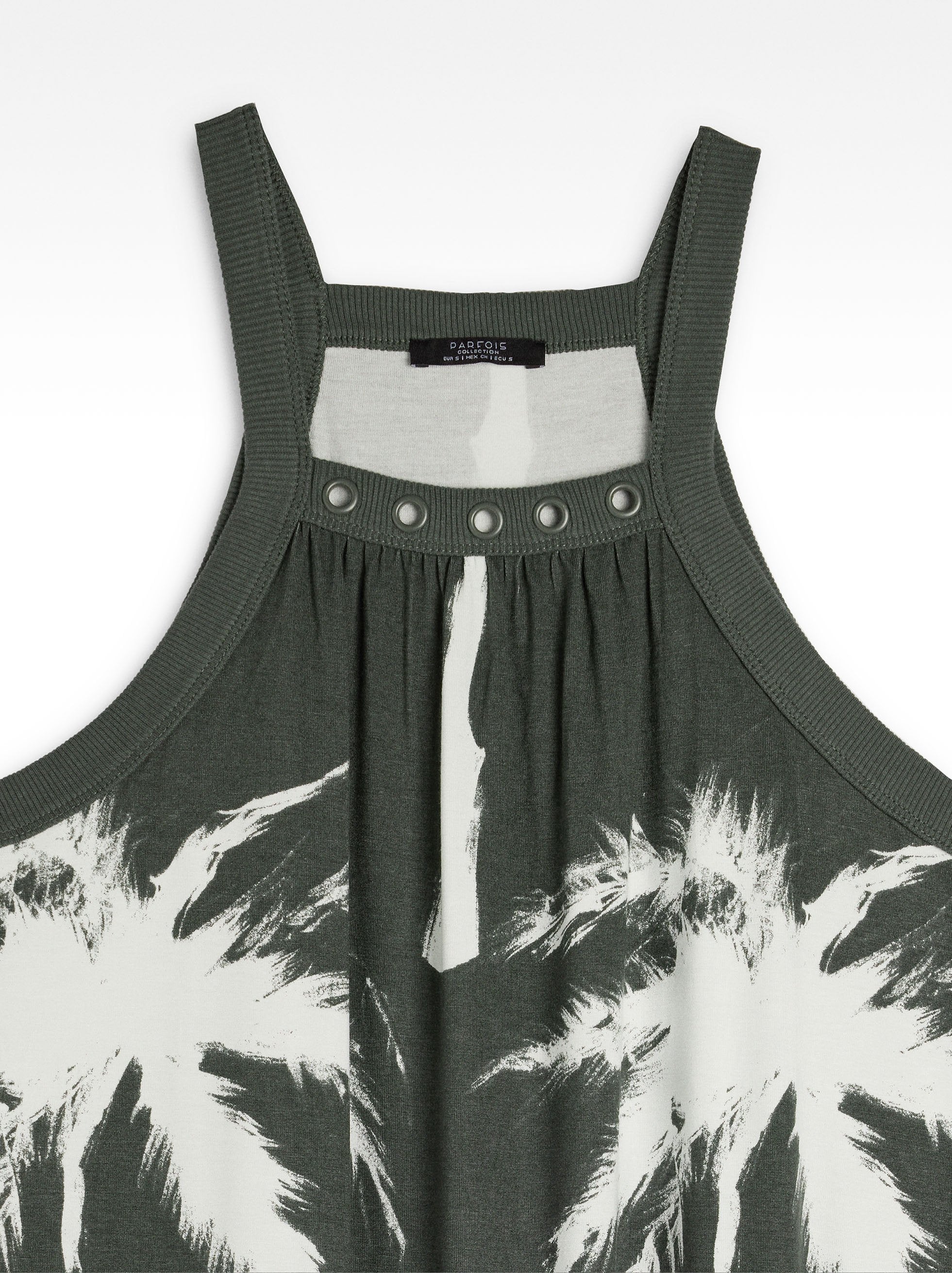 Vestido Largo Con Estampado De Palmeras