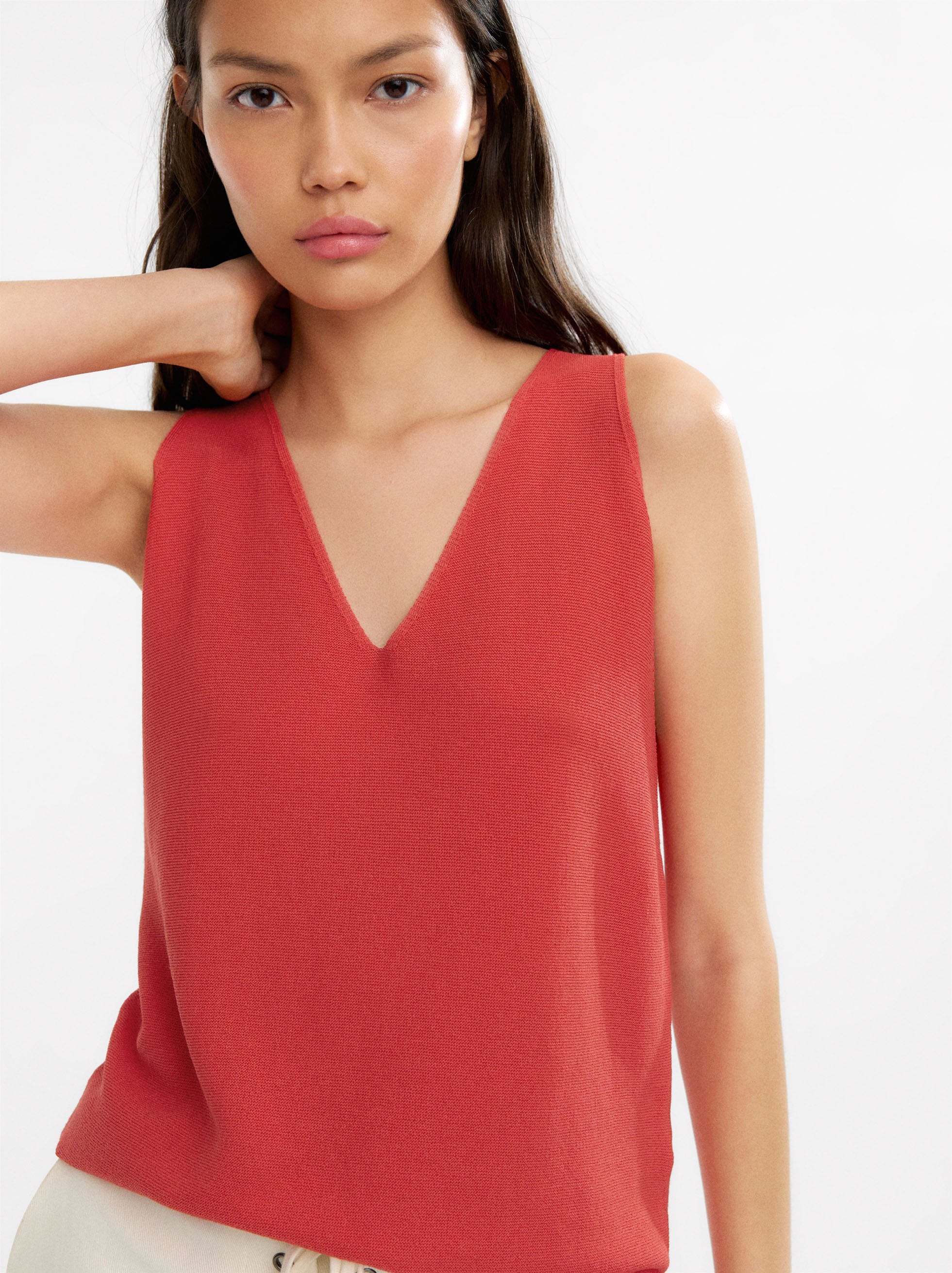 Top De Punto Con Cuello V