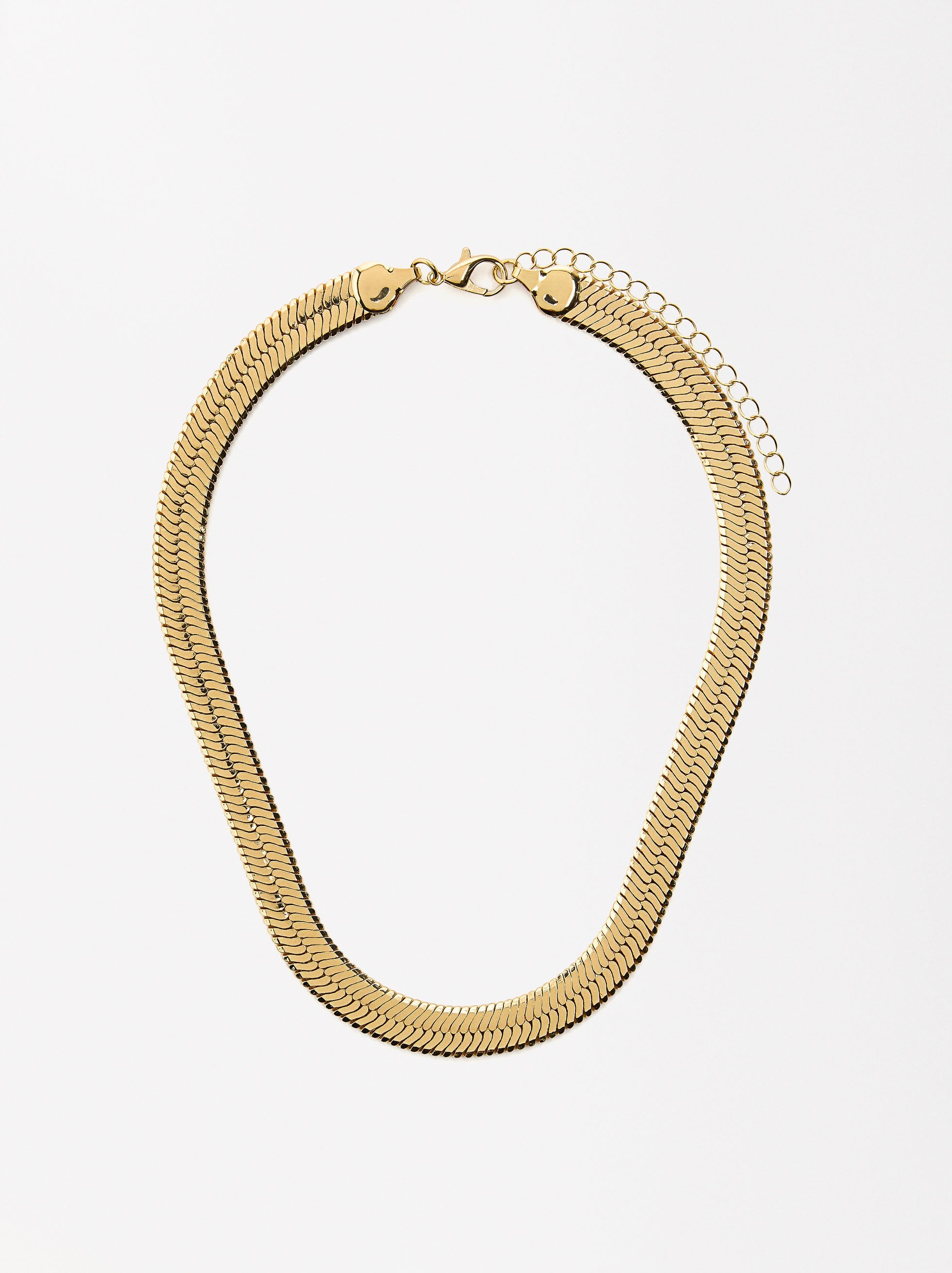 Collar Corto Con Cadena De Serpiente