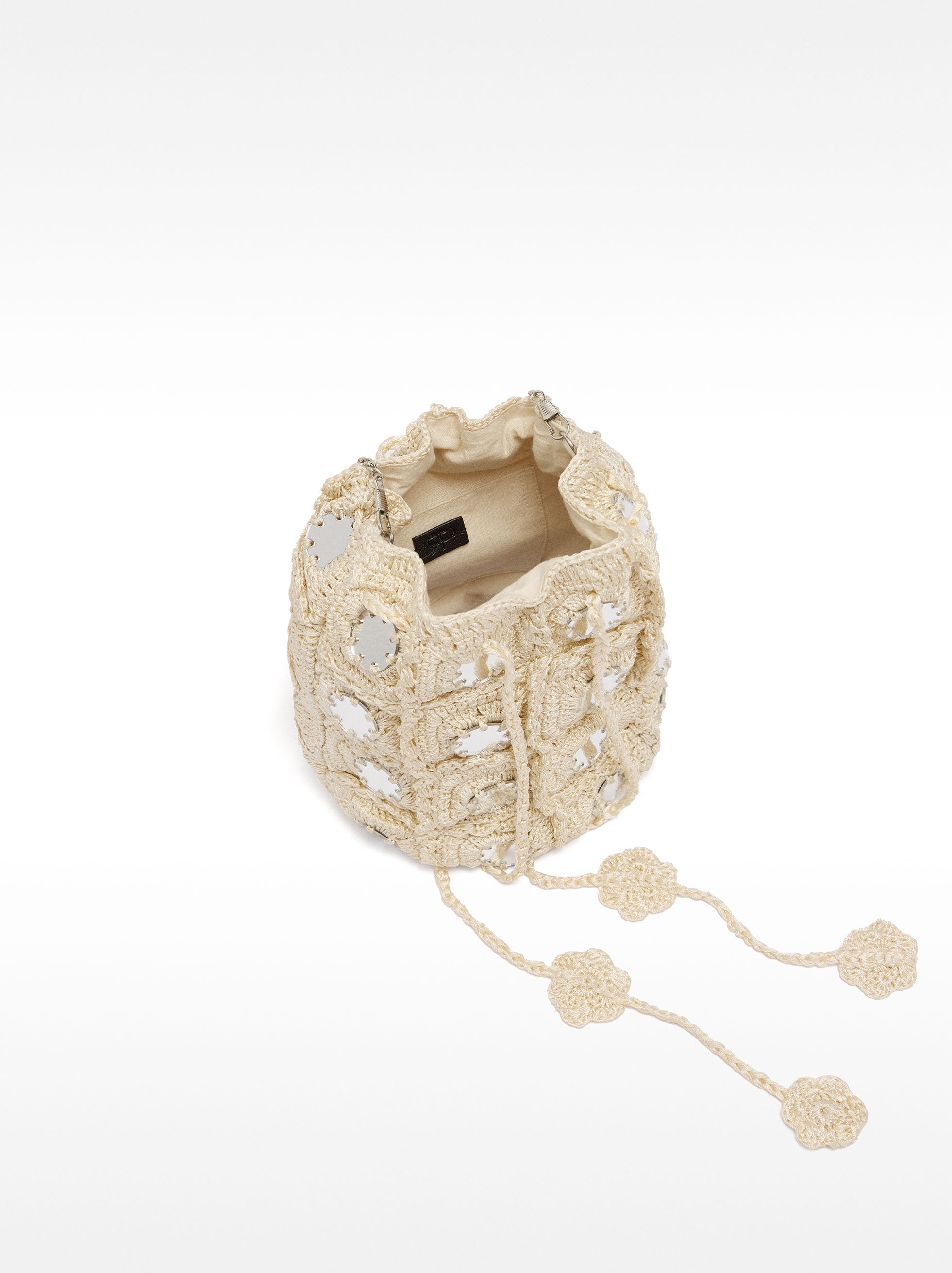 Bolso Bombonera De Punto Con Detalles De Espejos