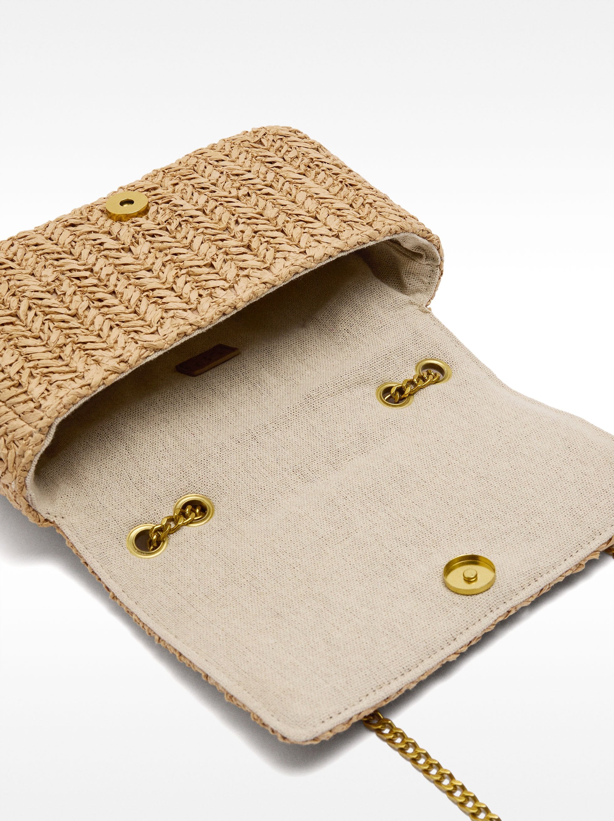 Bolso De Hombro De Efecto Rafia