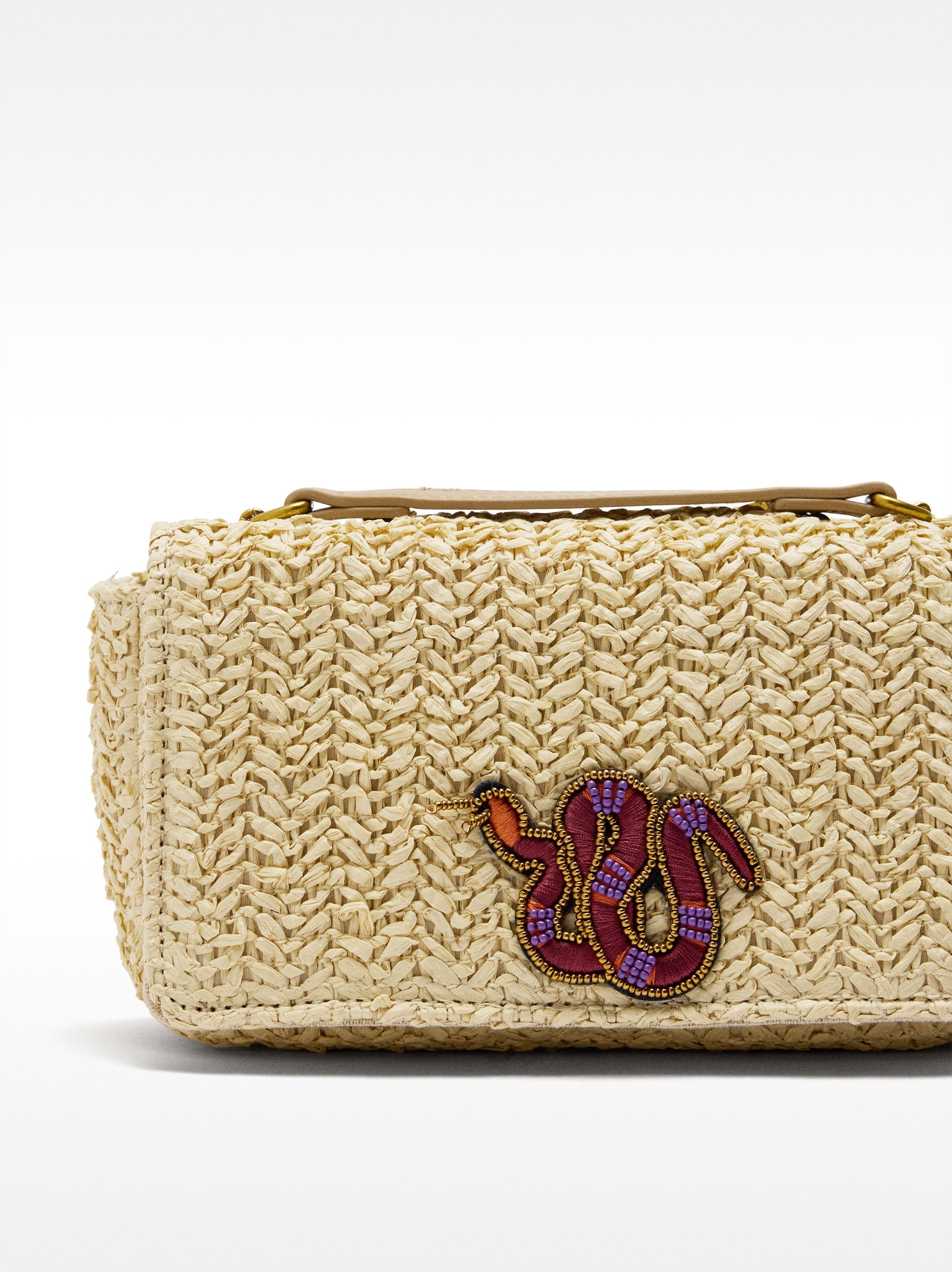 Bolso De Hombro De Efecto Rafia