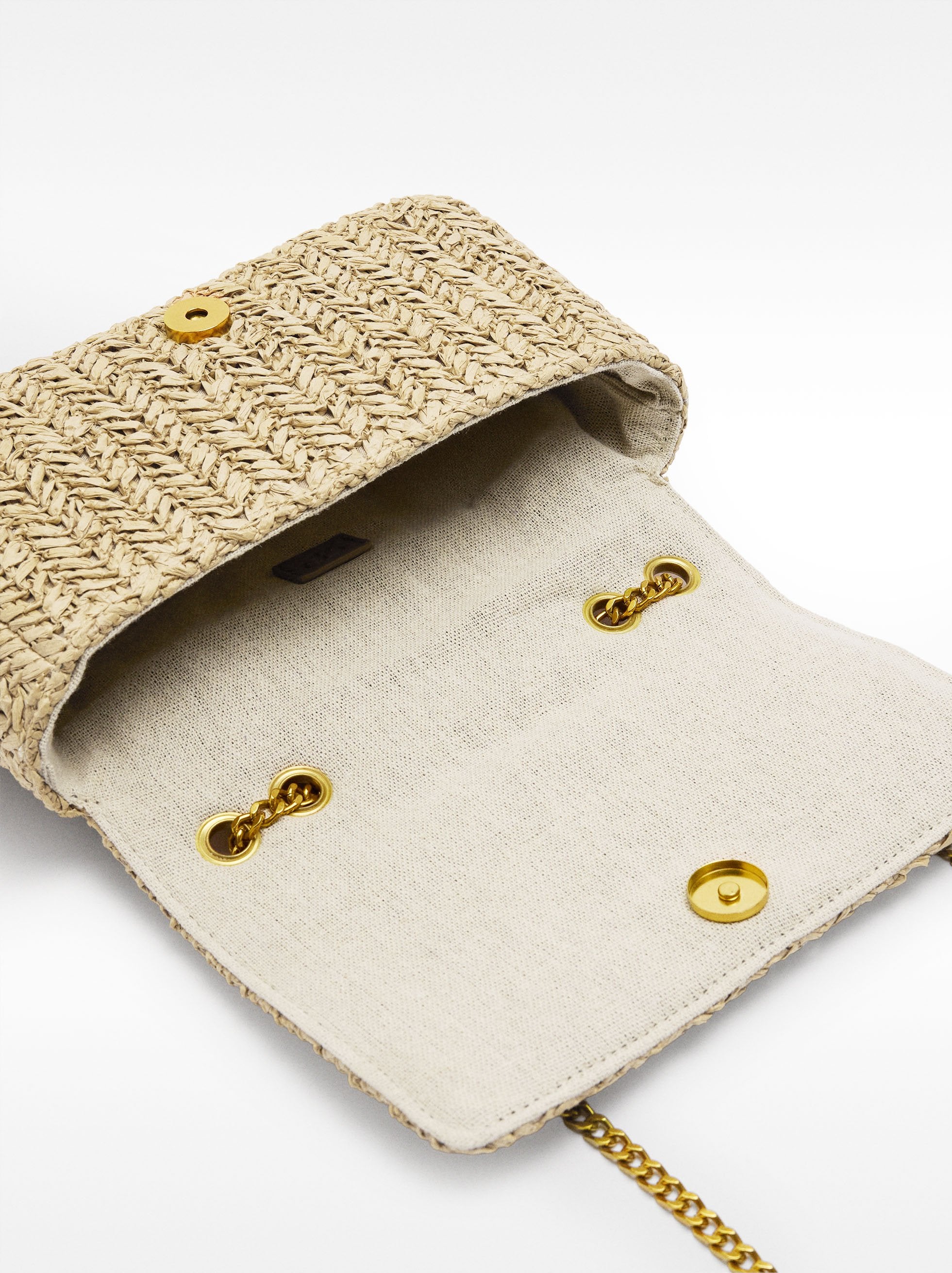 Bolso De Hombro De Efecto Rafia