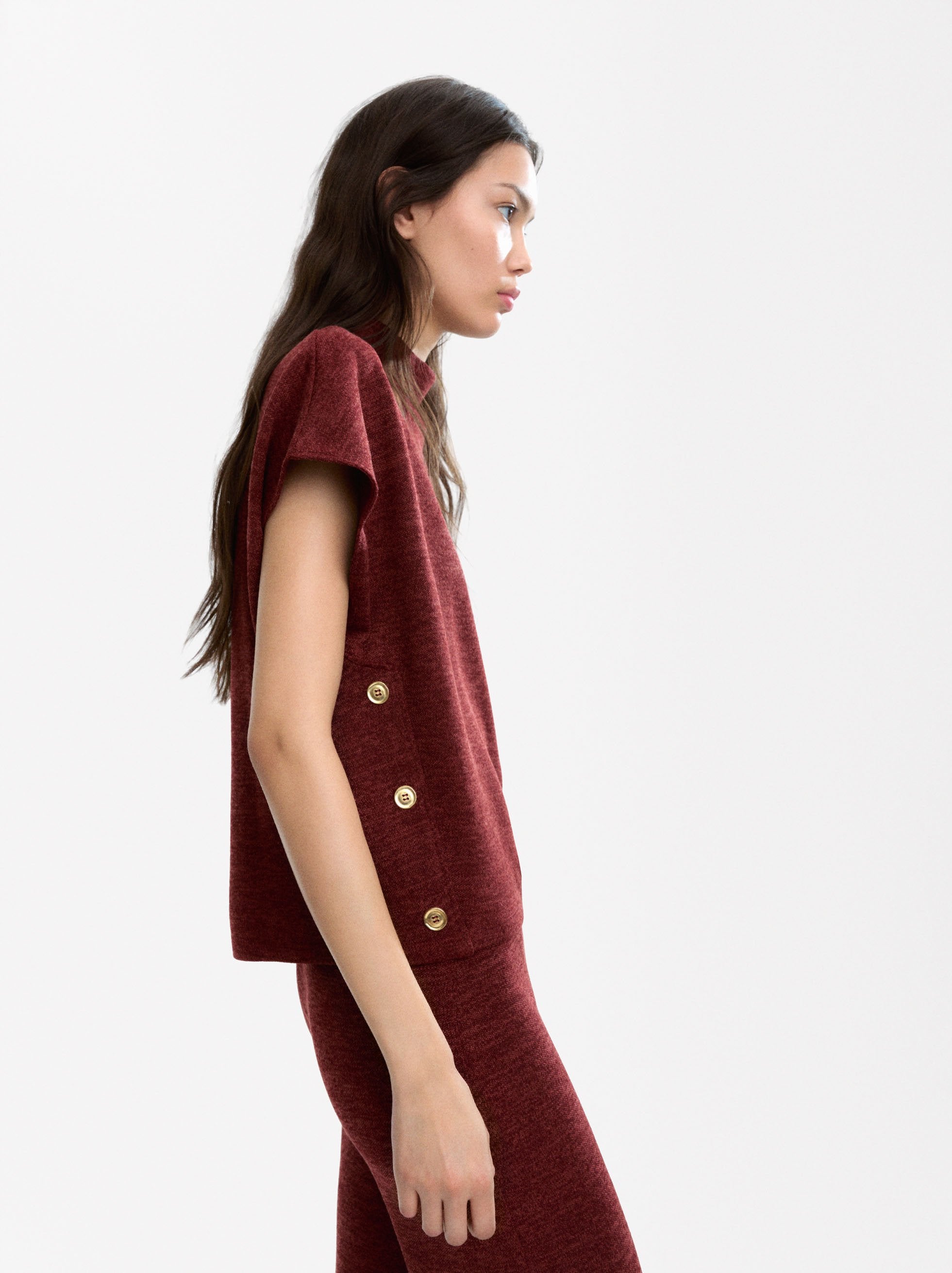 Camiseta Con Botones Laterales
