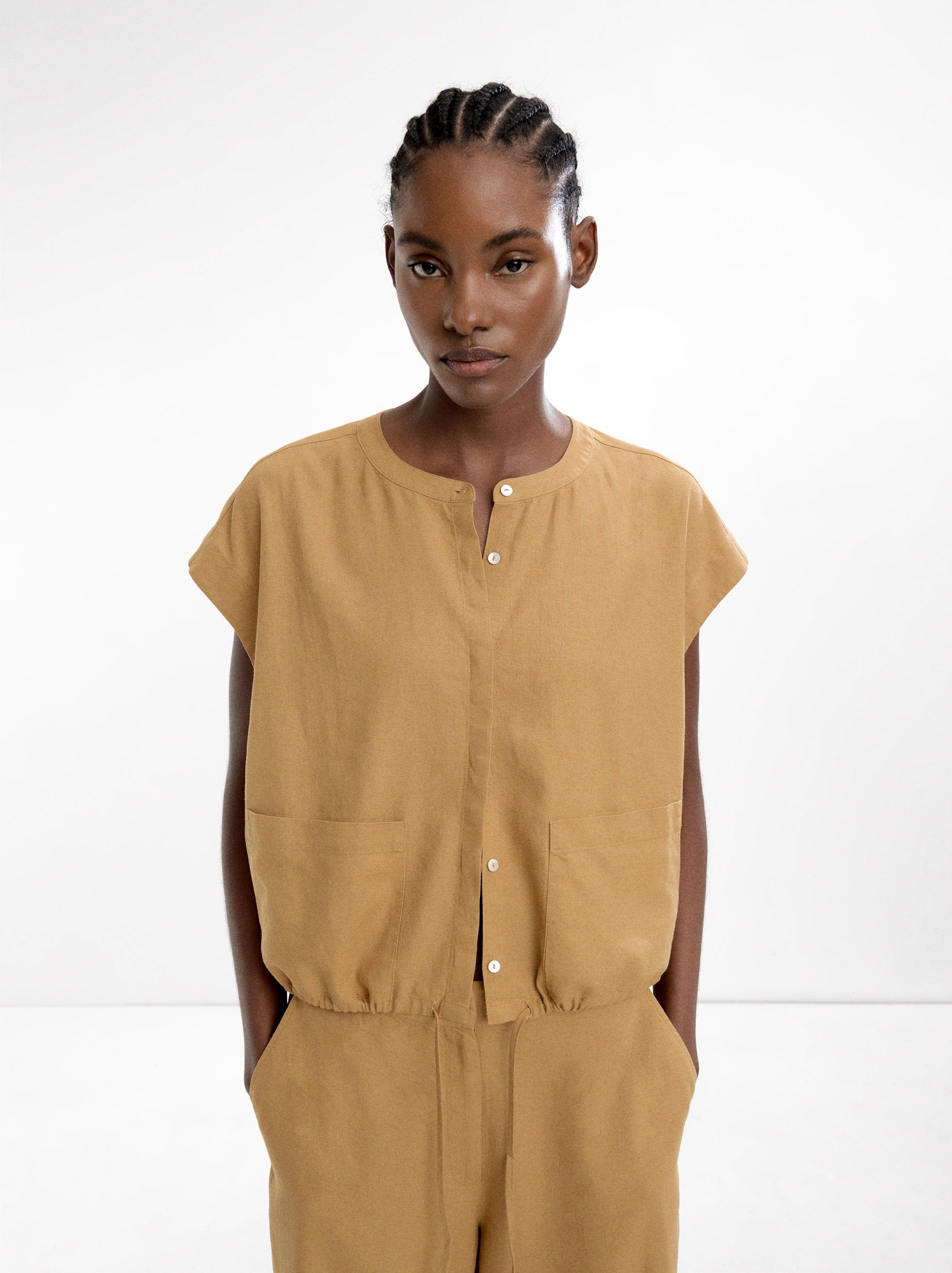 Camisa Manga Corta De Lino