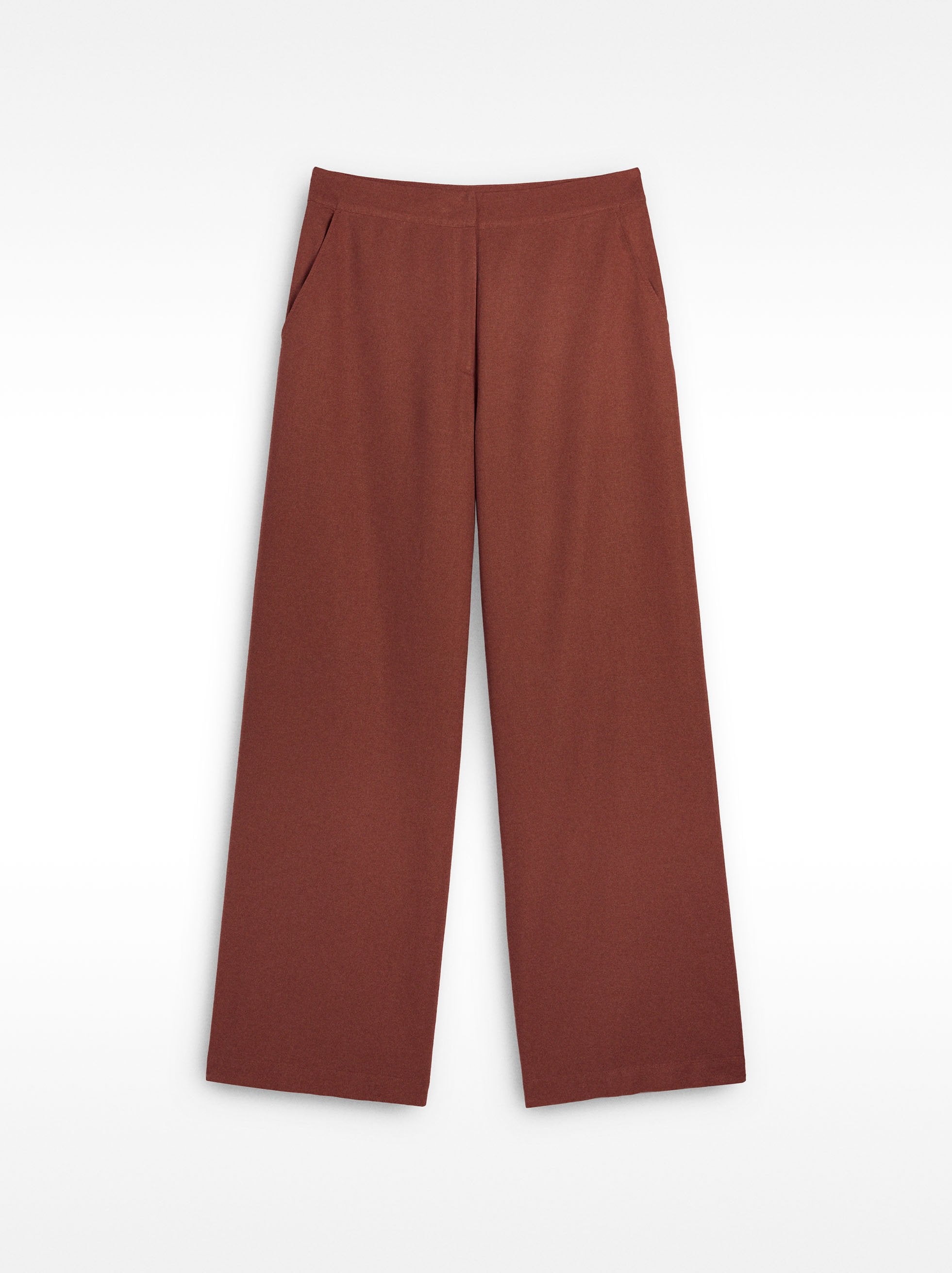 Pantalón Recto Con Lino