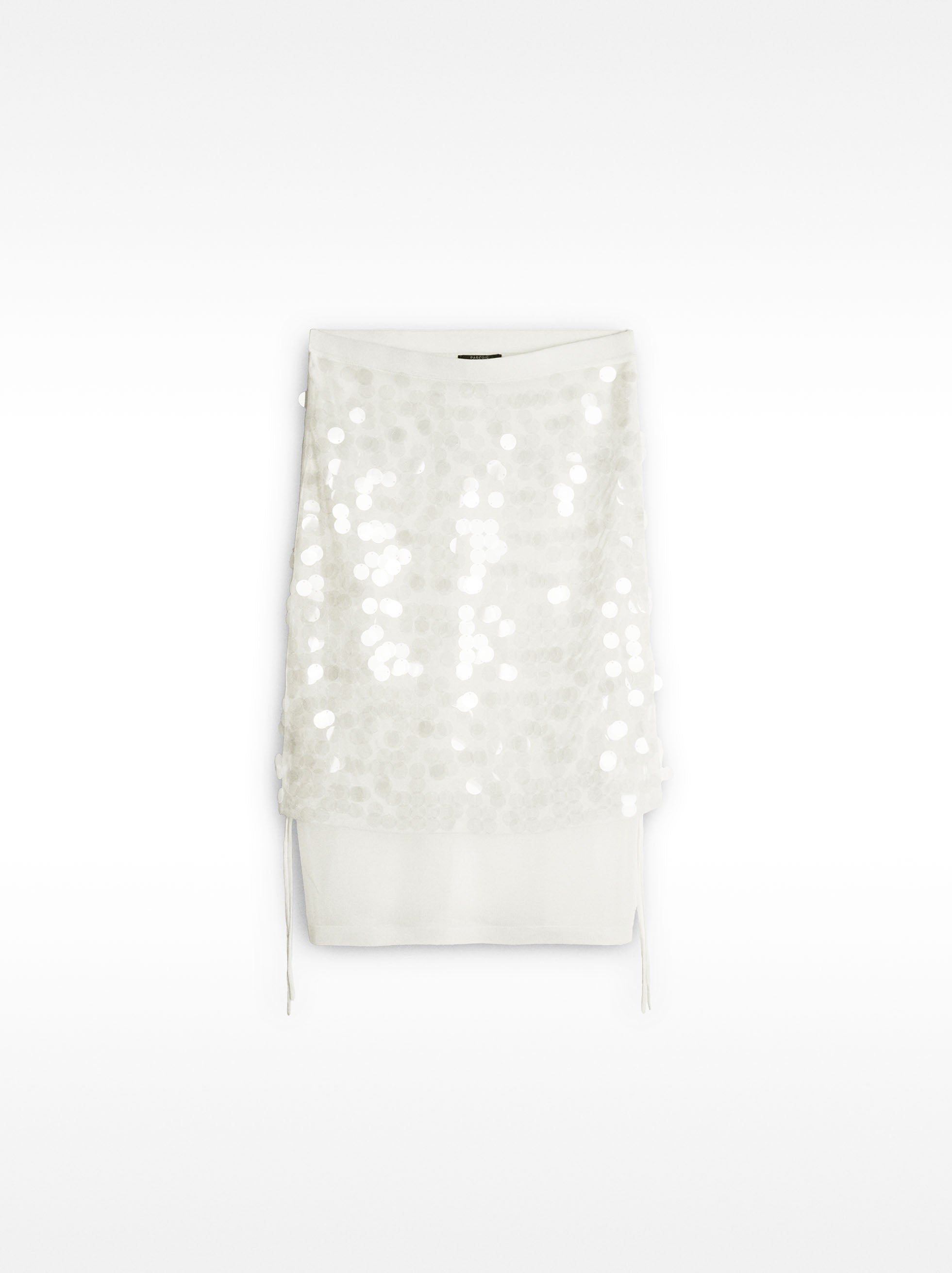 Falda Midi Semitransparente Con Lentejuelas