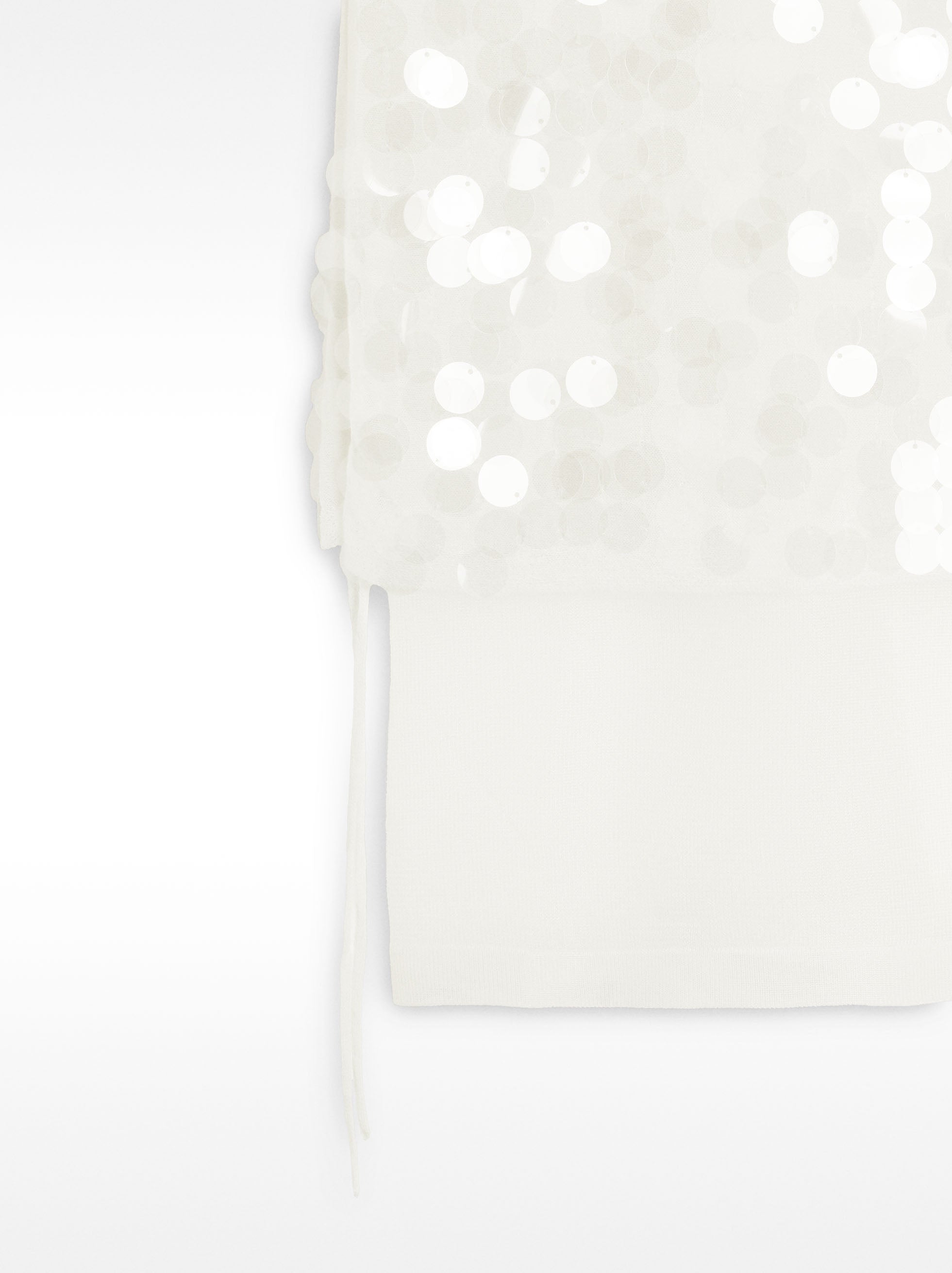 Falda Midi Semitransparente Con Lentejuelas