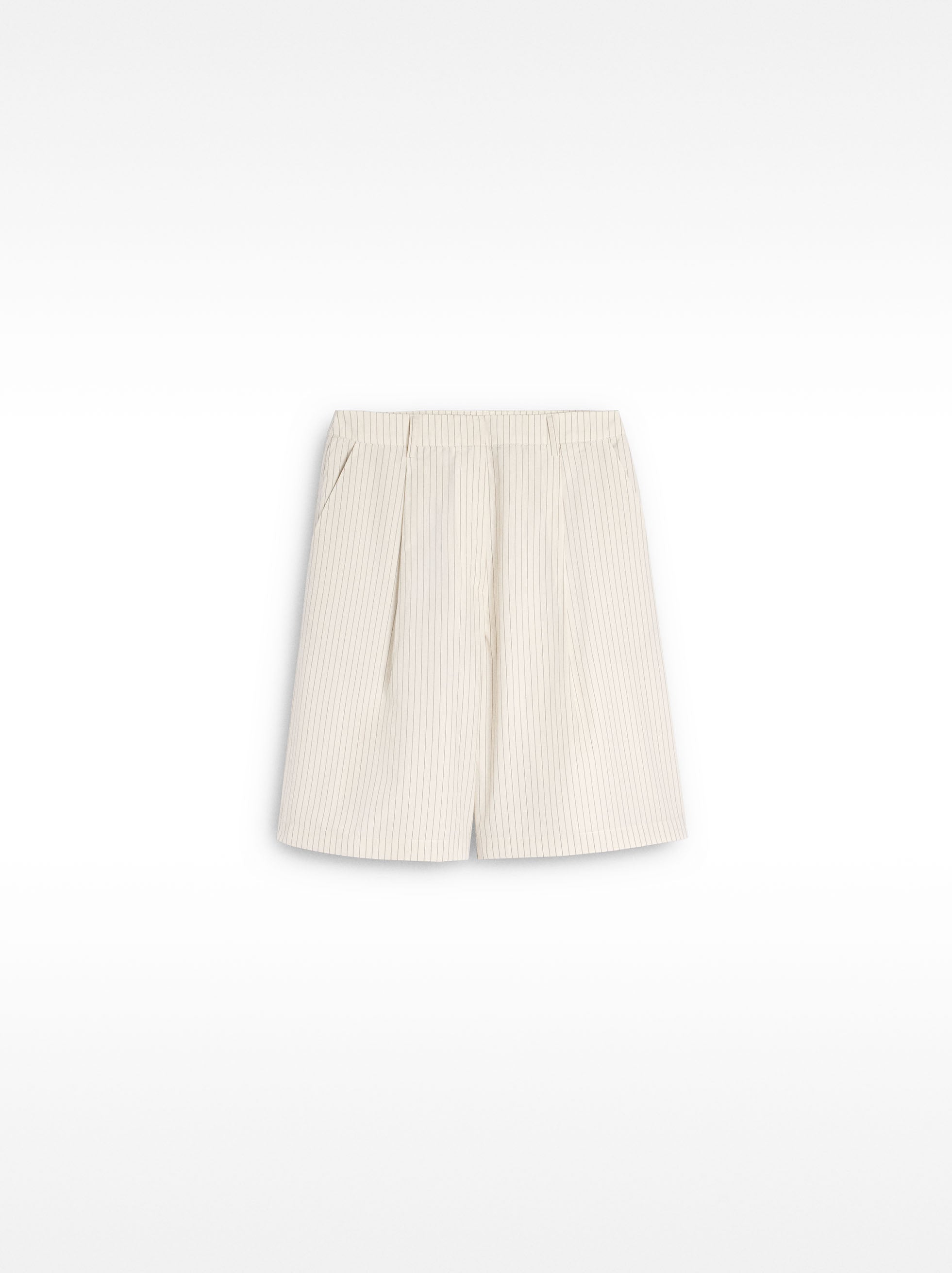 Bermuda A Rayas Con Pliegues