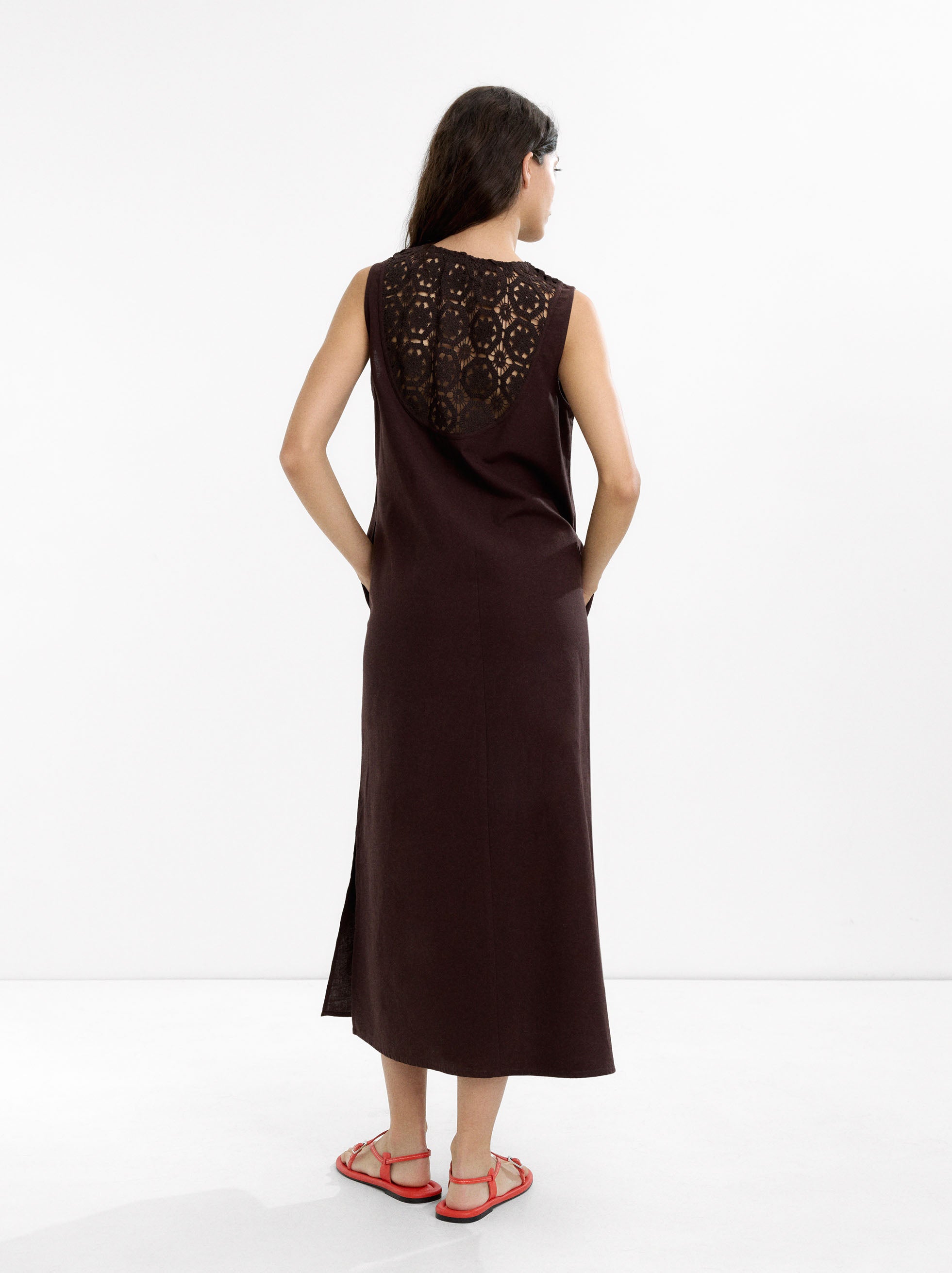 Vestido De Algodón Y Lino