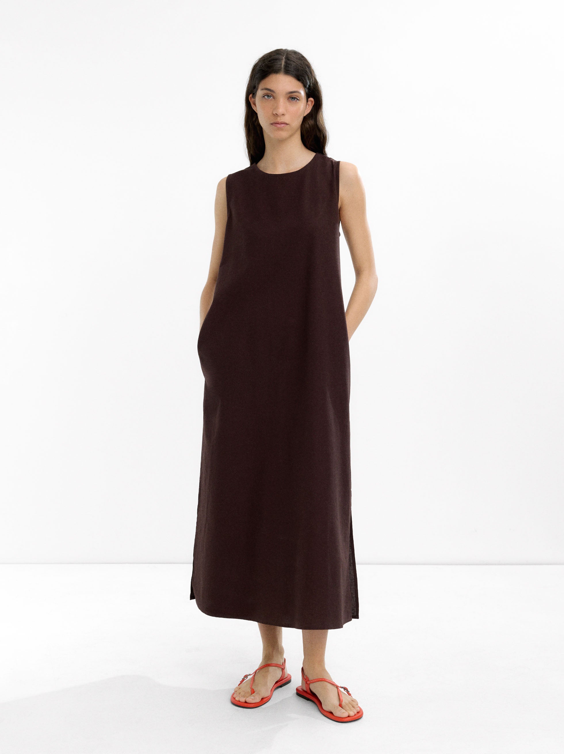 Vestido De Algodón Y Lino