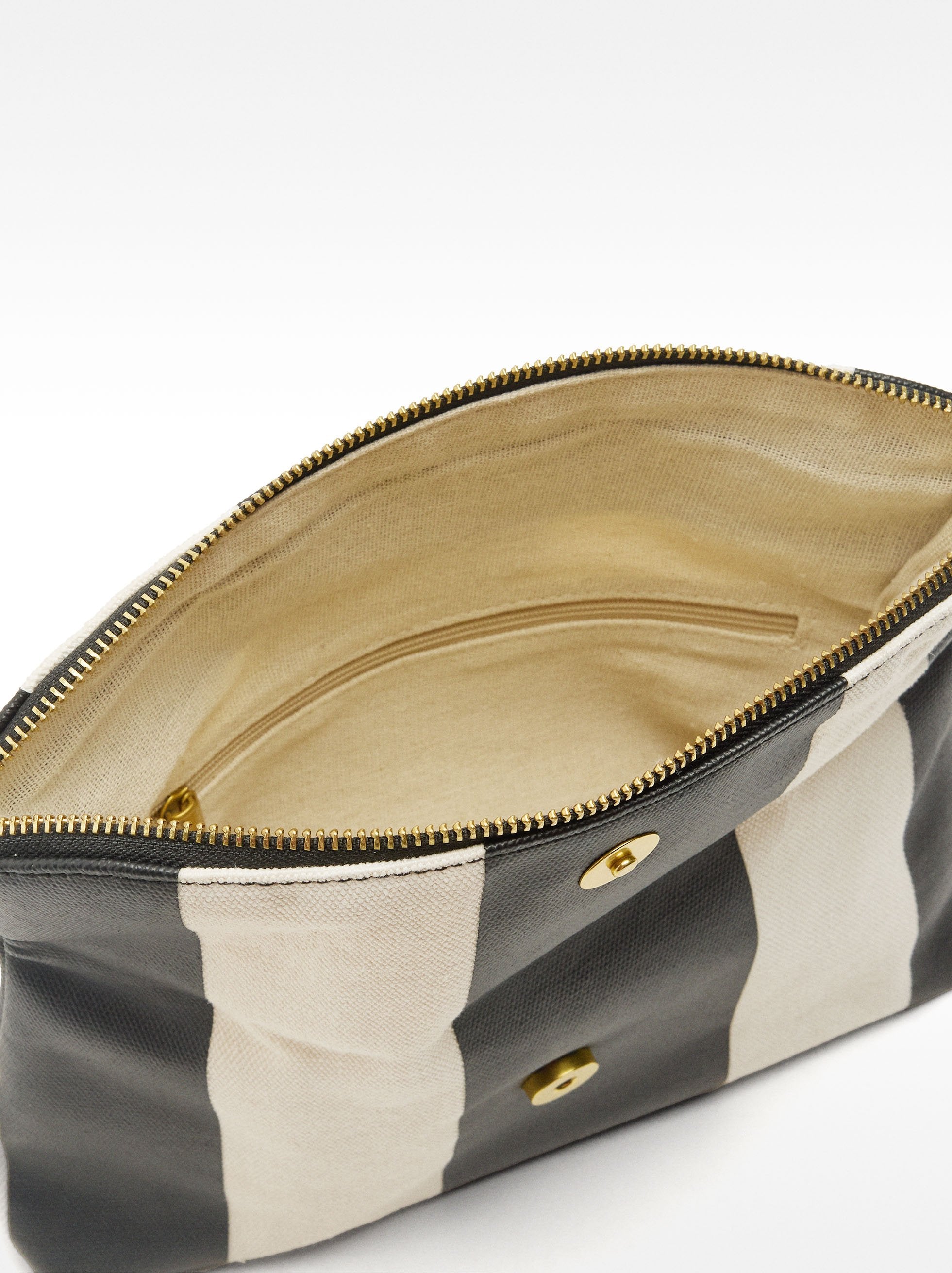 Bolso Multiusos A Rayas Con Solapa