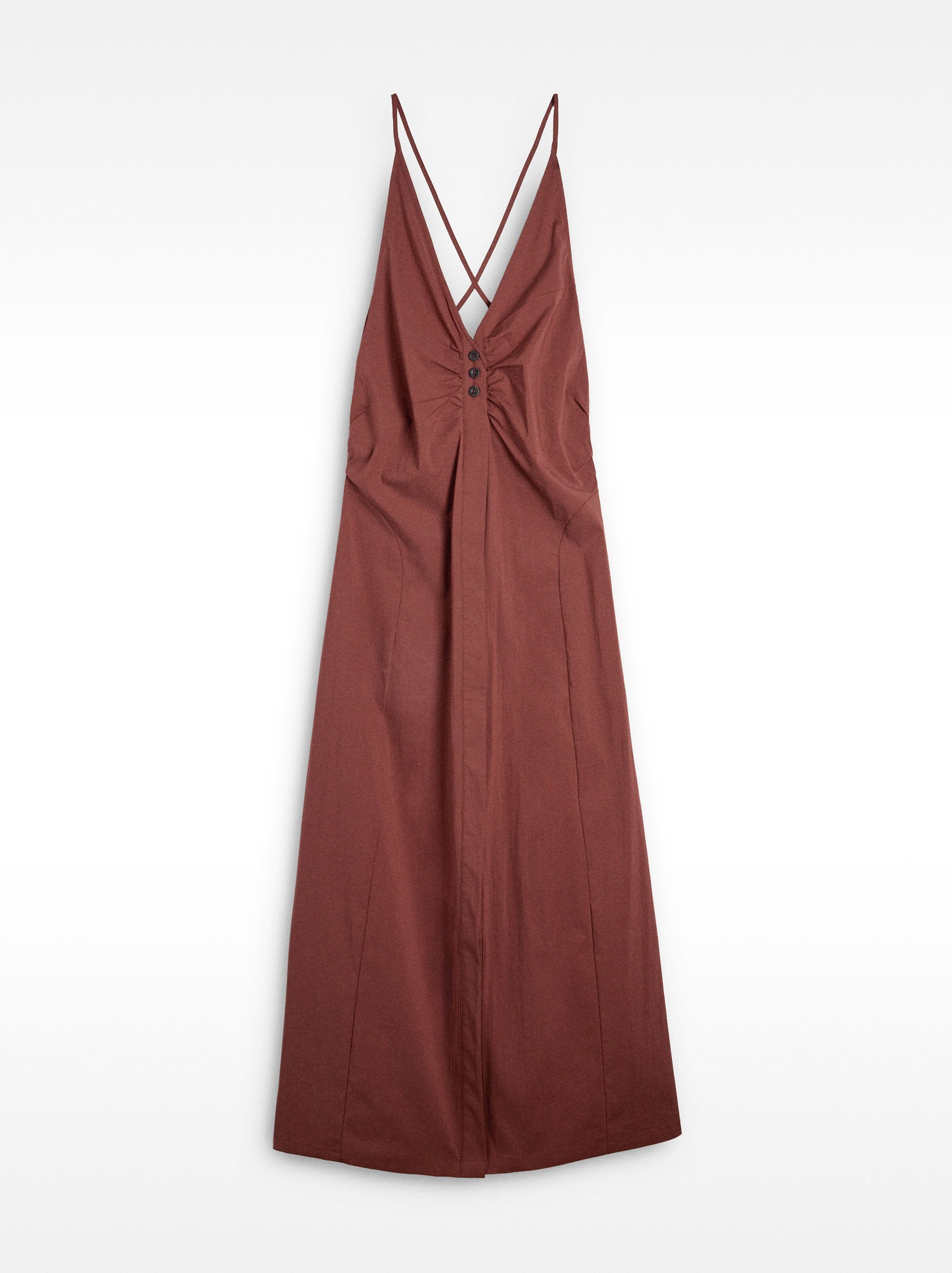 Vestido Largo De Algodón Con Tirantes