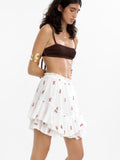Falda Corta Con Bordado 100% Algodón