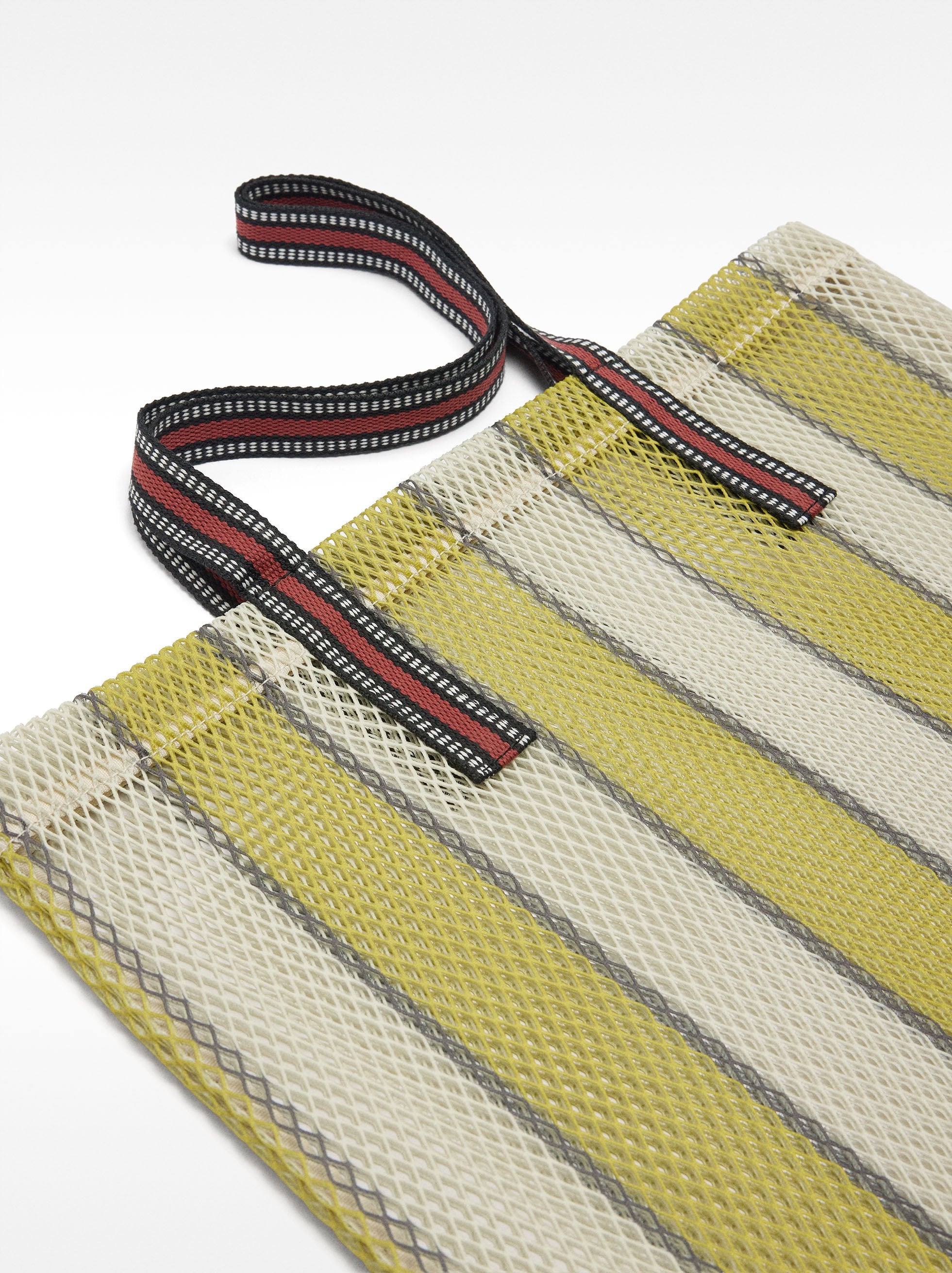 Bolso Shopper De Rejilla Con Rayas