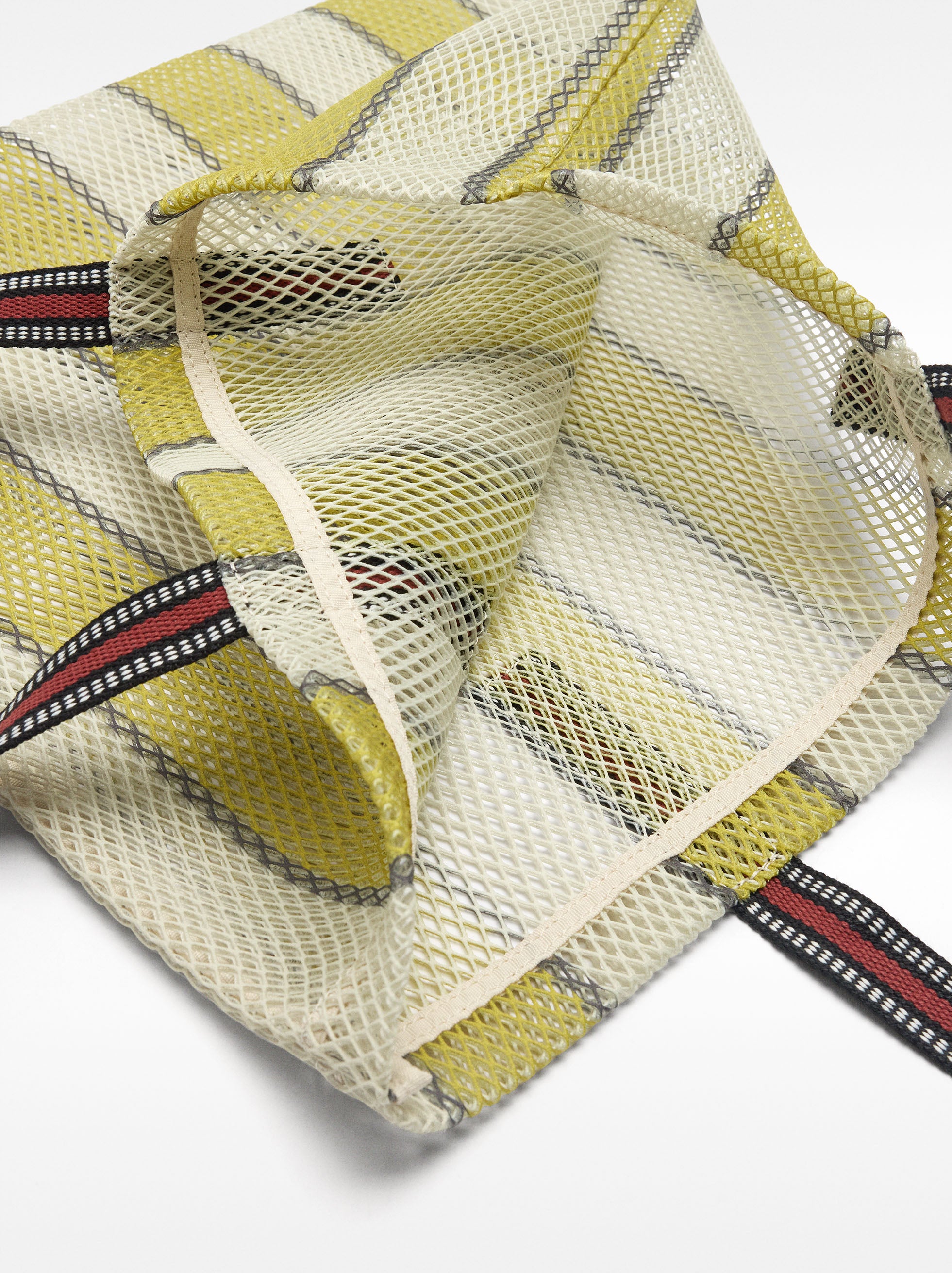 Bolso Shopper De Rejilla Con Rayas